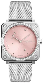 Bell & Ross Instruments BRS-EP-ST-LGD/SST Stainless steel and Diamond Pink