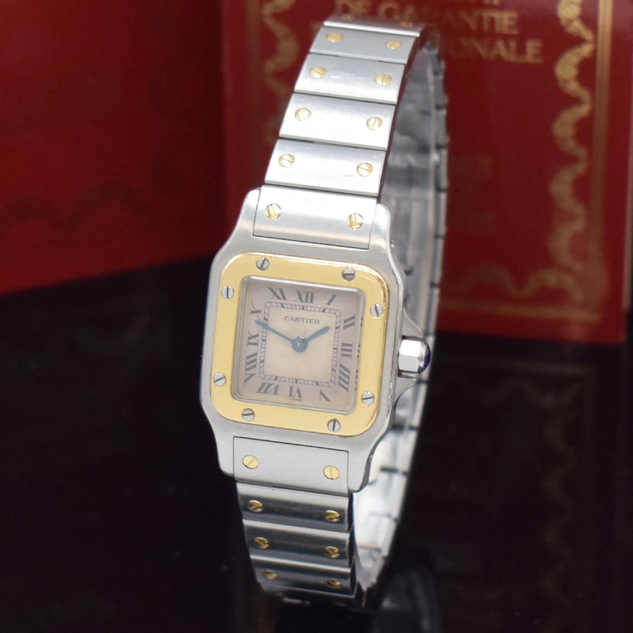 Cartier Santos Galbée 1057930 24mm Yellow gold and Stainless steel Silver 1