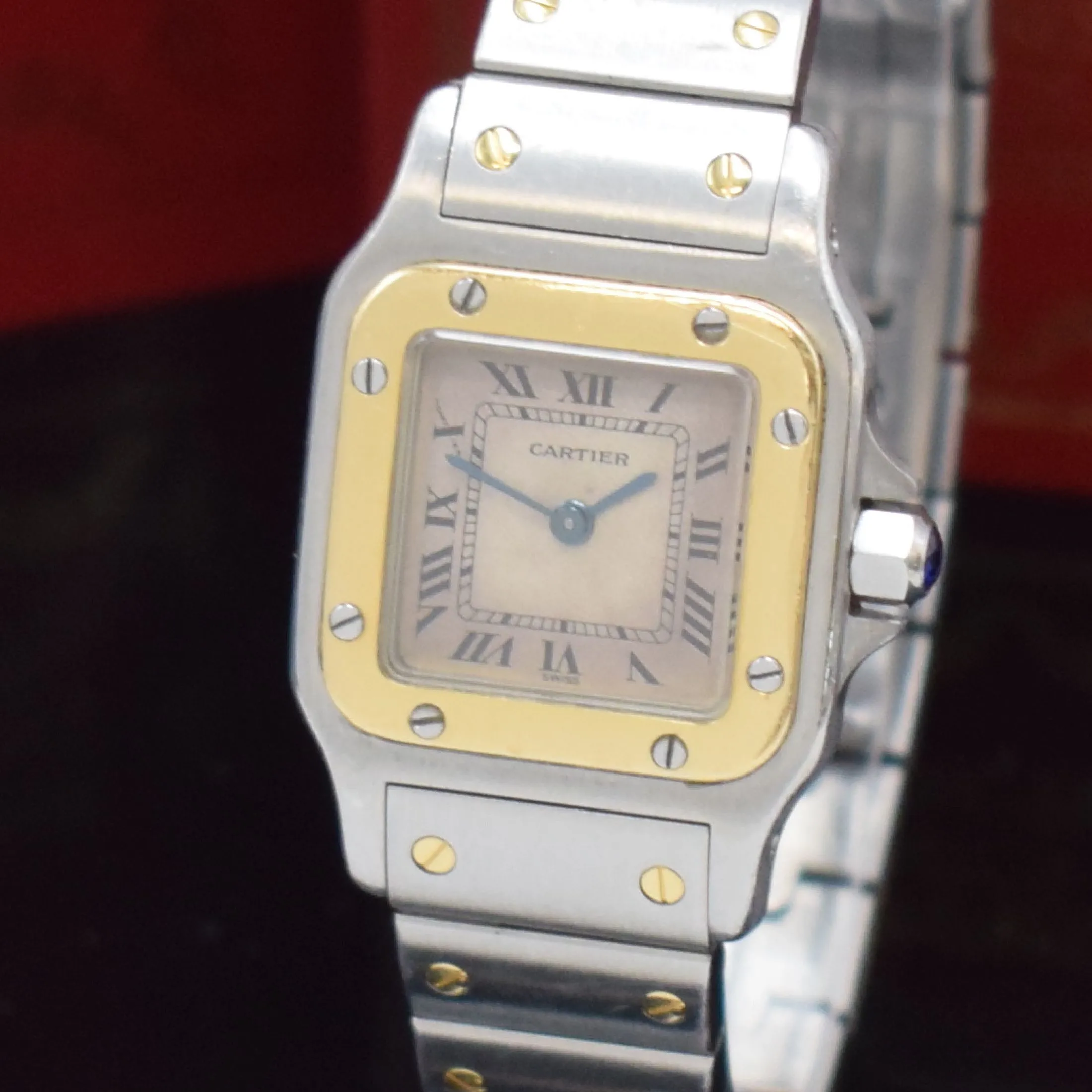 Cartier Santos Galbée 1057930 24mm Yellow gold and Stainless steel Silver 2