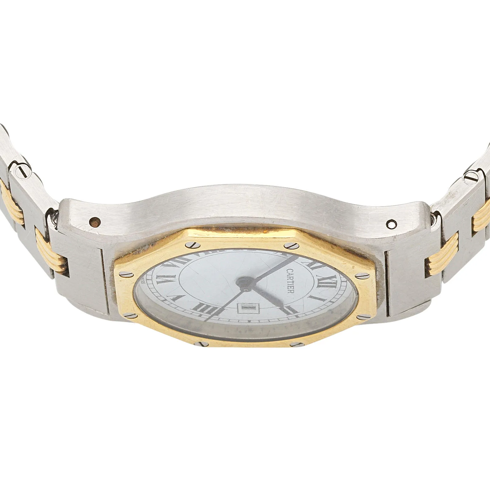 Cartier Santos 30mm Yellow gold and stainless steel White 1