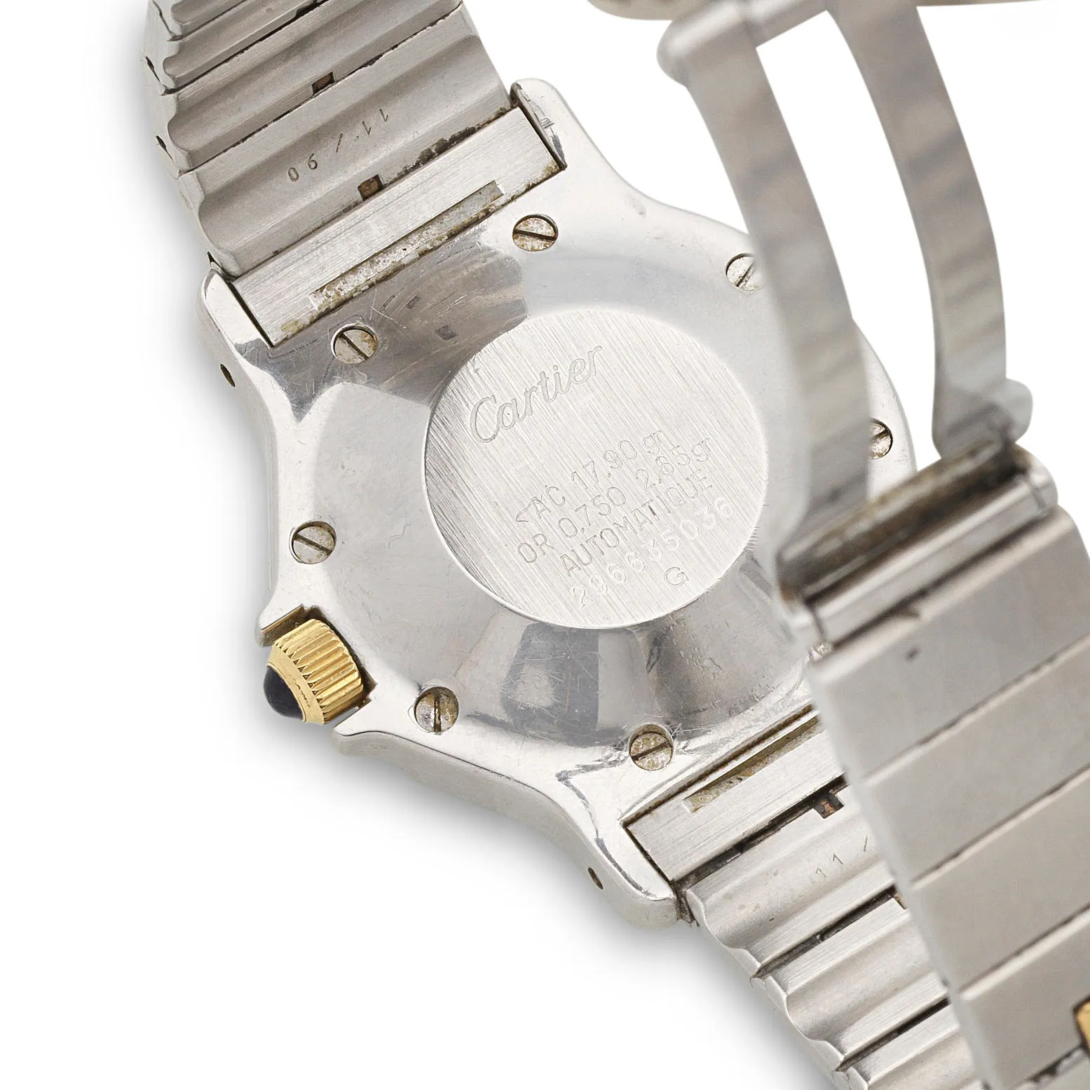 Cartier Santos 30mm Yellow gold and stainless steel White 3
