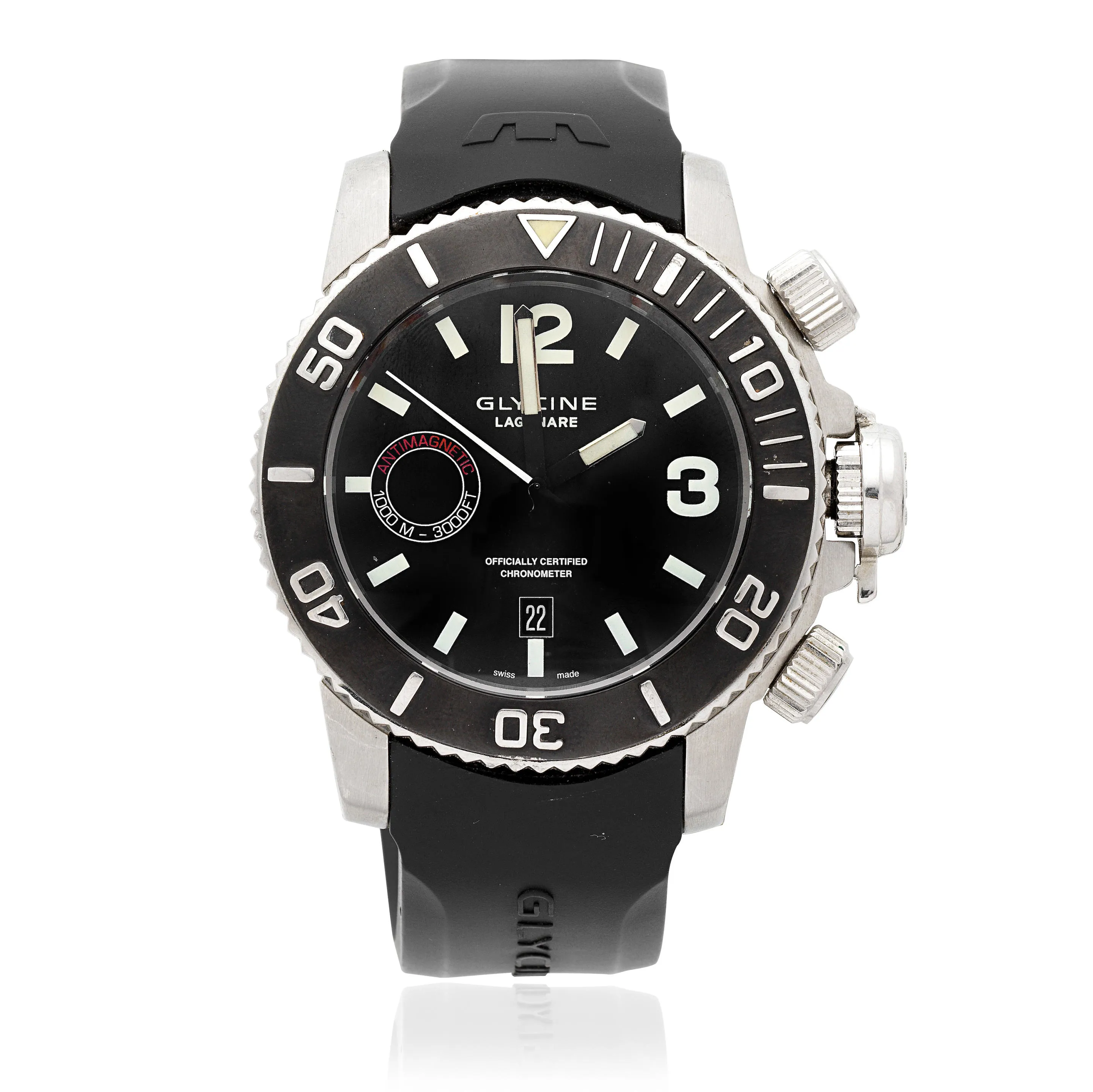 Glycine Lagunare 3875 46mm Stainless steel Black