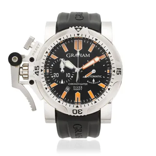 Graham Chronofighter Oversize Stainless steel Black