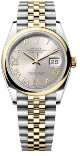 Rolex Datejust 126203-0031 Yellow gold and Stainless steel Silver Set with Diamonds