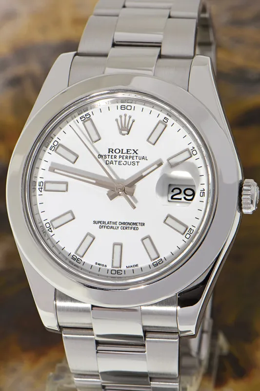 Rolex Datejust II 116300 41mm Oystersteel White