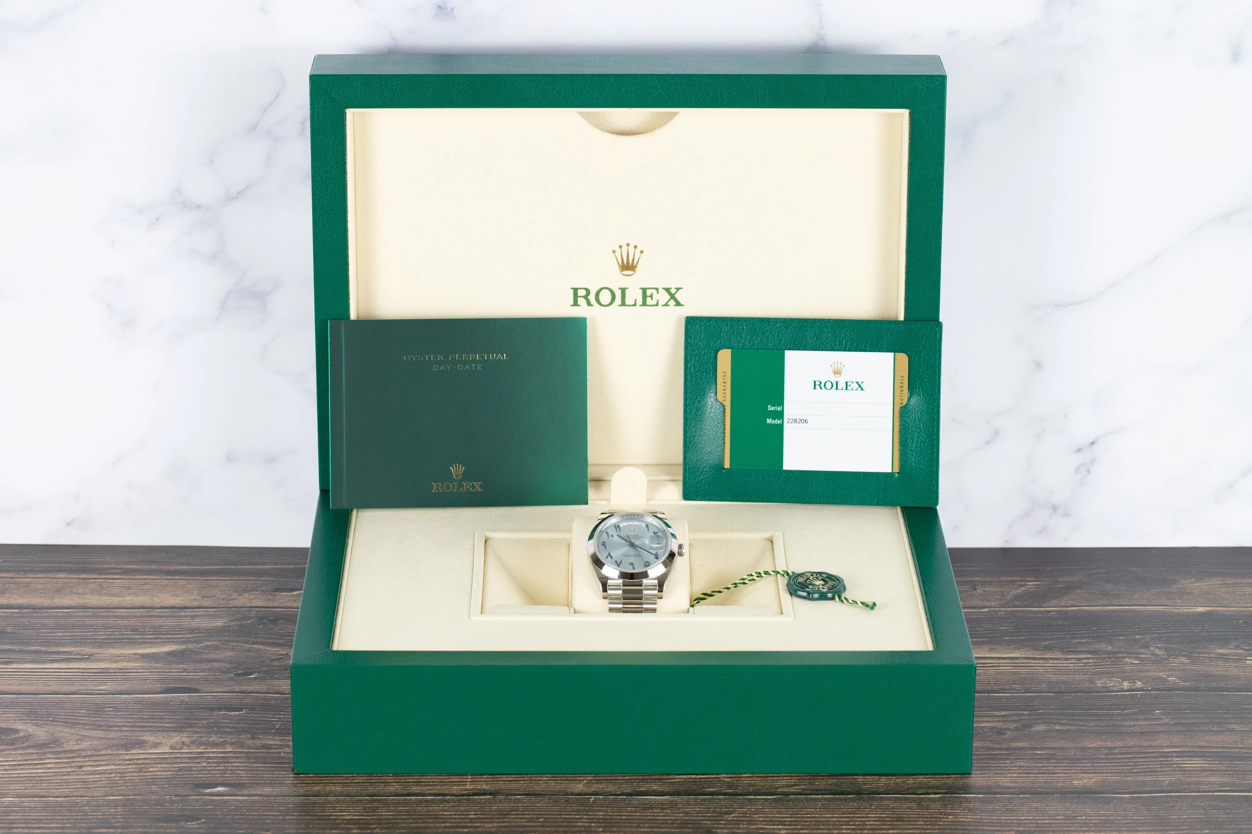 Rolex Day-Date 40 228206 40mm Platinum Ice Blue Hindi Arabic 2