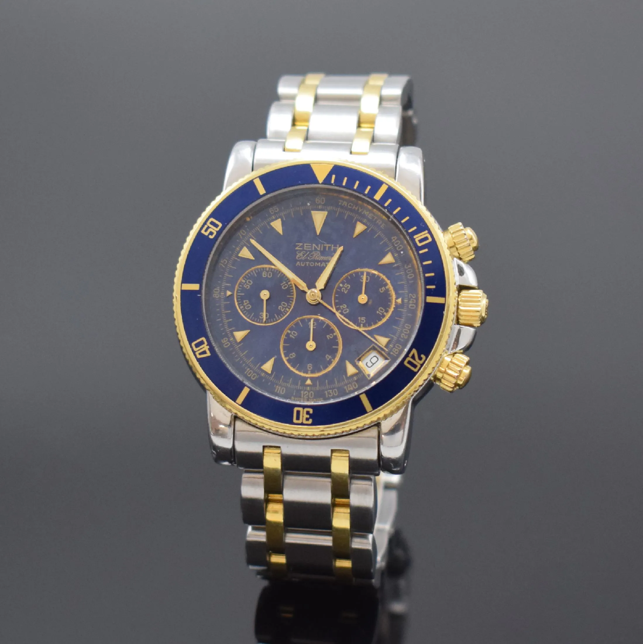Zenith El Primero 53.0370.400 40mm Yellow gold and stainless steel Blue