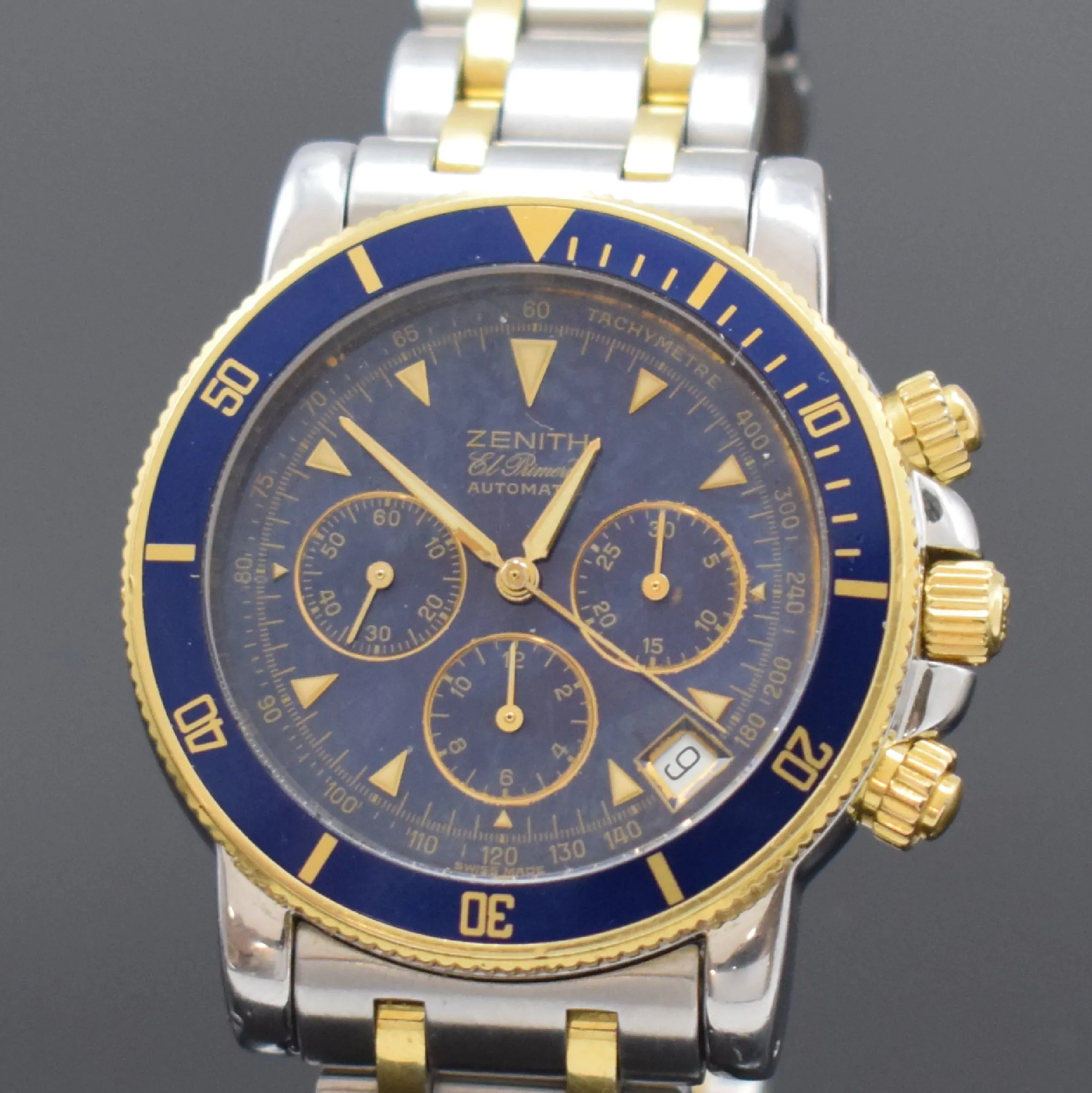 Zenith El Primero 53.0370.400 40mm Yellow gold and stainless steel Blue 1