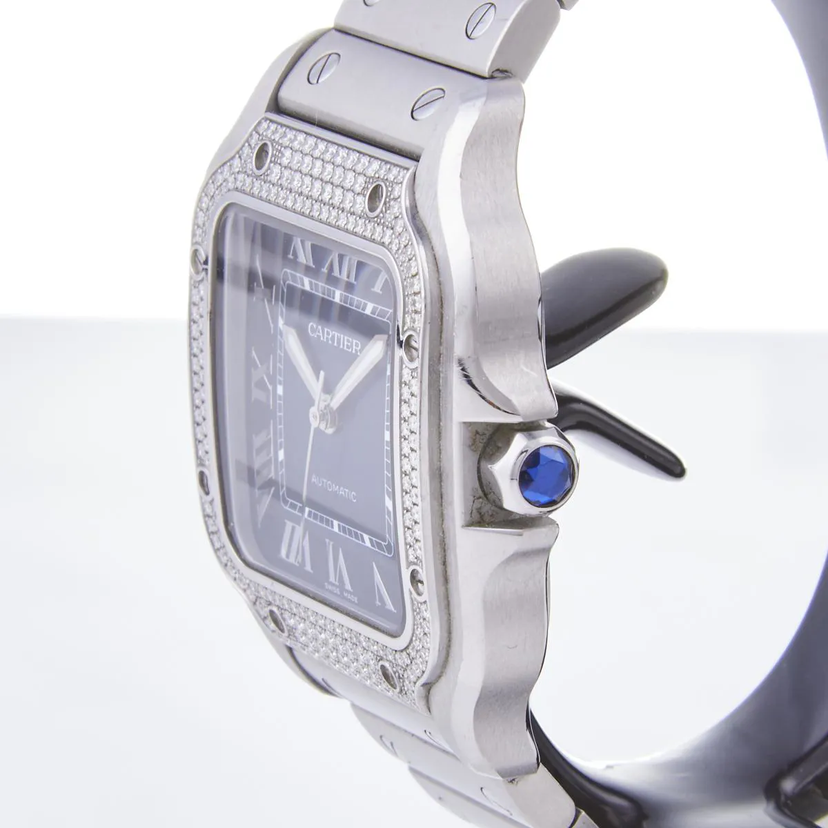 Cartier Santos WSSA0029 / 4075 33.5mm Stainless steel Blue 1