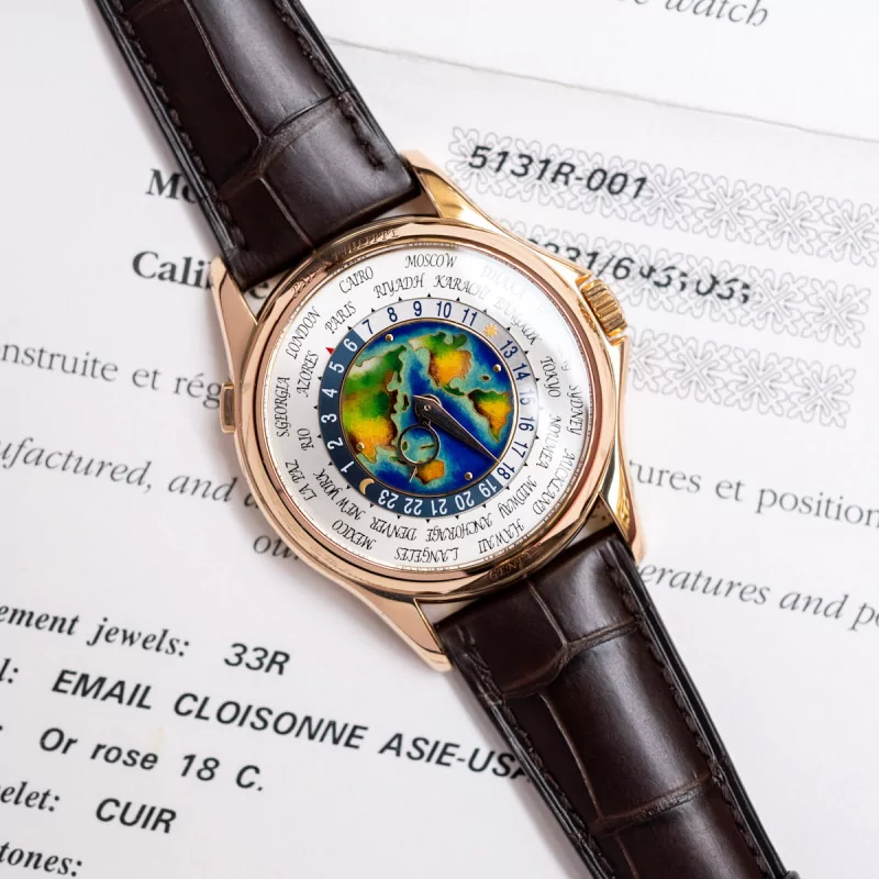 Patek Philippe World Time 5131R-001 39mm Rose gold Multi-color 9