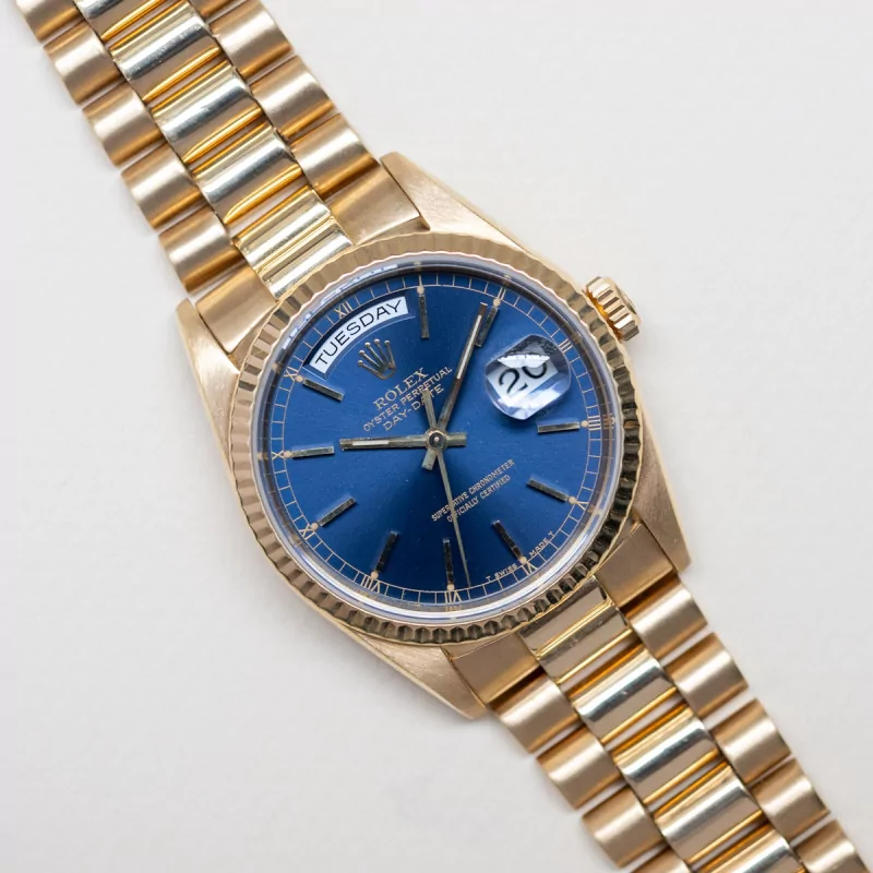 Rolex Day-Date 36 18238 36mm Yellow gold Blue 1