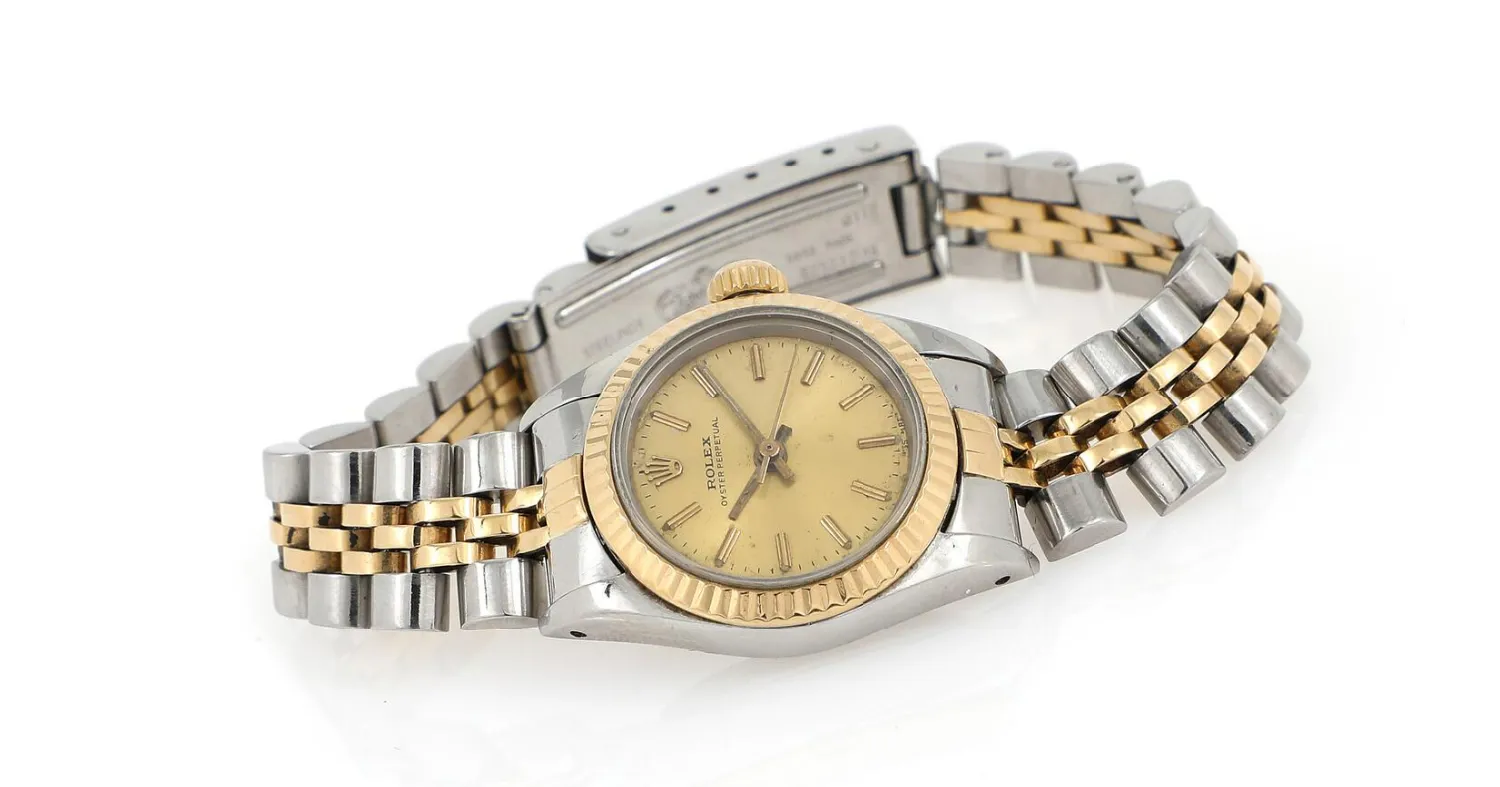 Rolex Oyster Perpetual 67193 24mm Yellow gold and Stainless steel Champagne 5