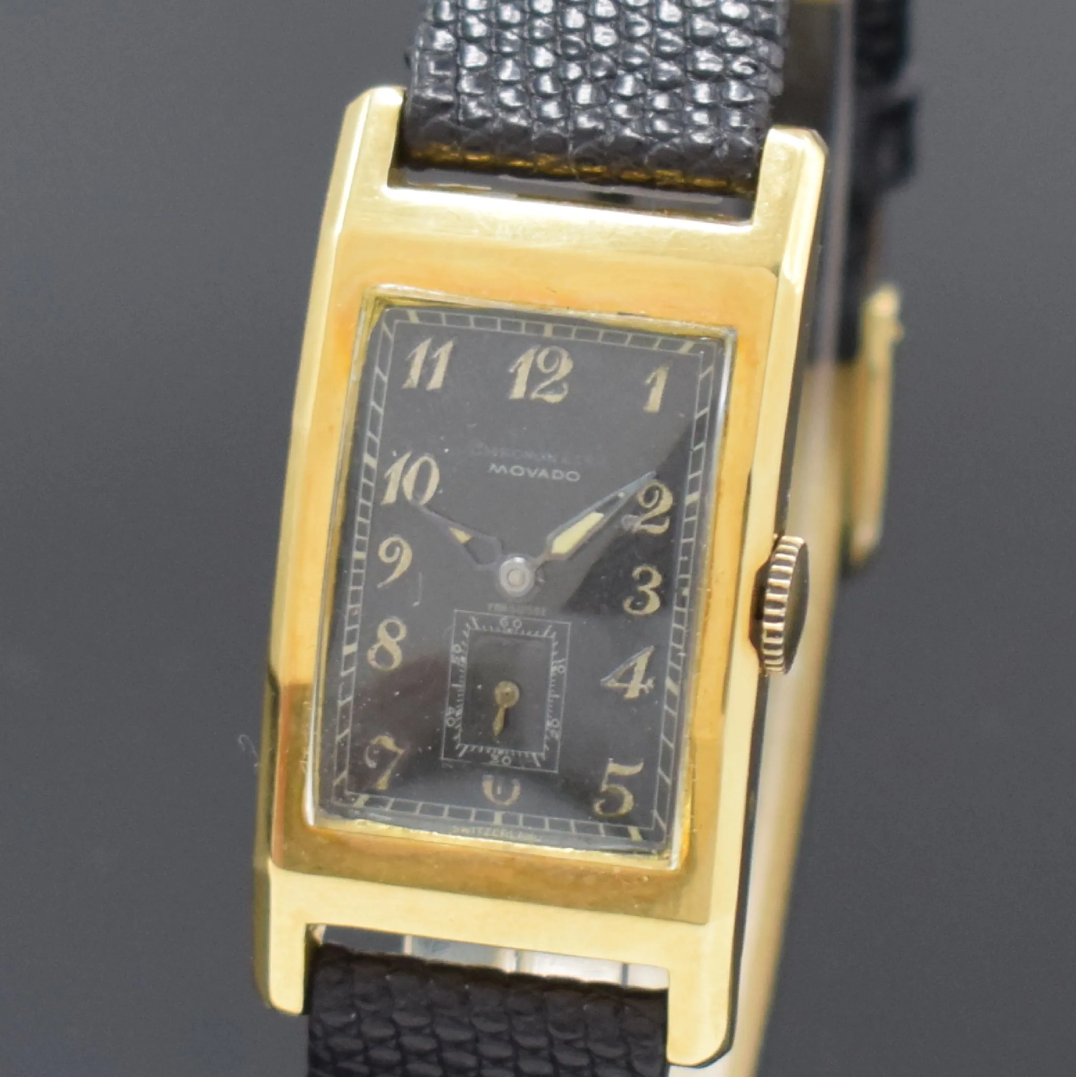 Movado Chronomètre 1808 21mm Yellow gold Black 1