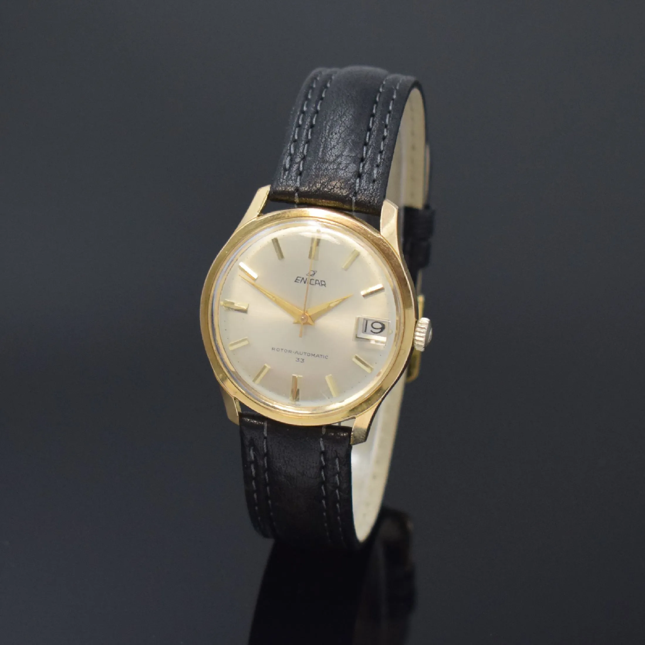 Enicar Ultrasonic 35mm Gilt-metal Silver