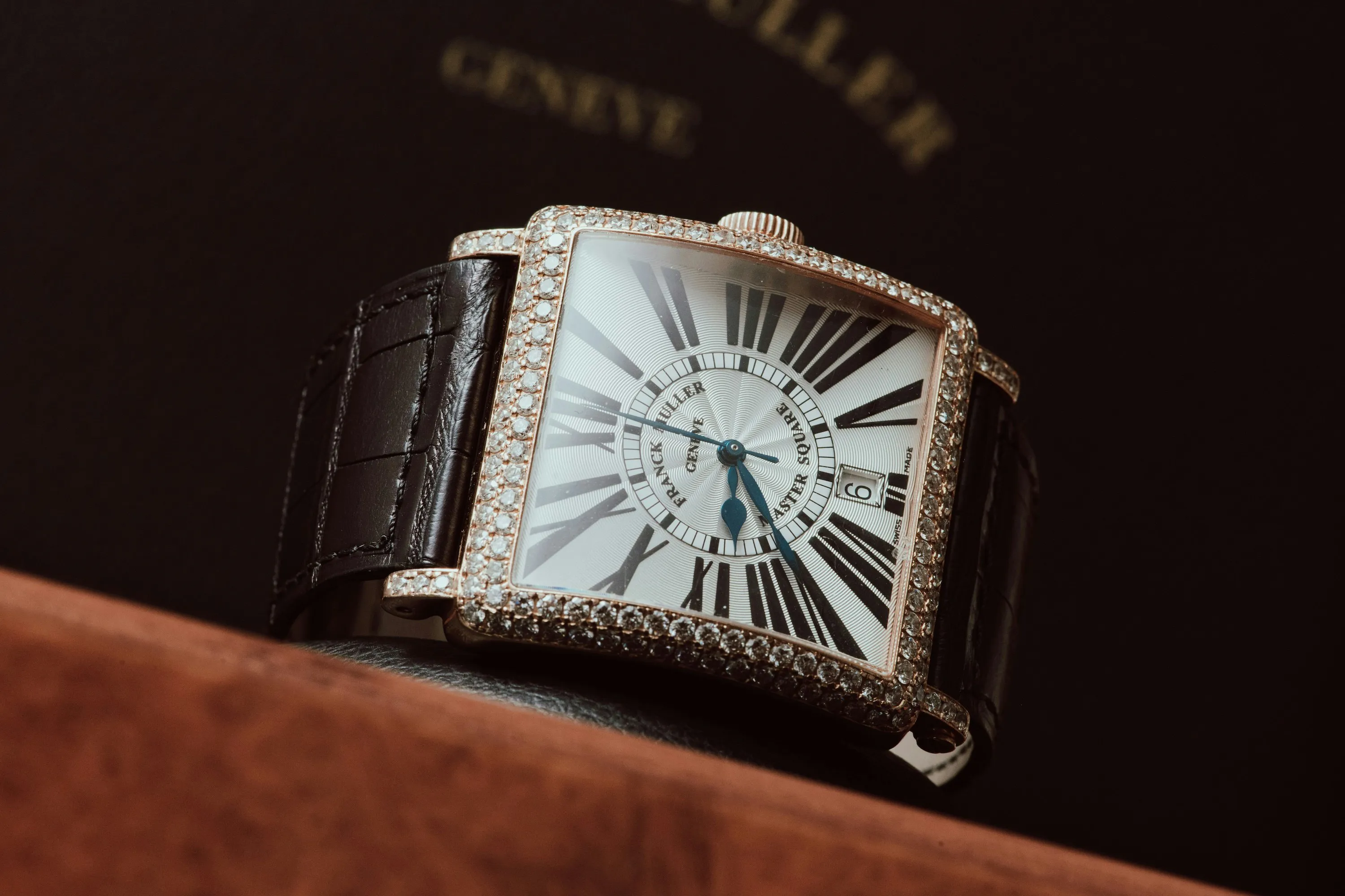 Franck Muller Master Square 6000 H SC D 36mm Rose gold and Diamond Silver 1