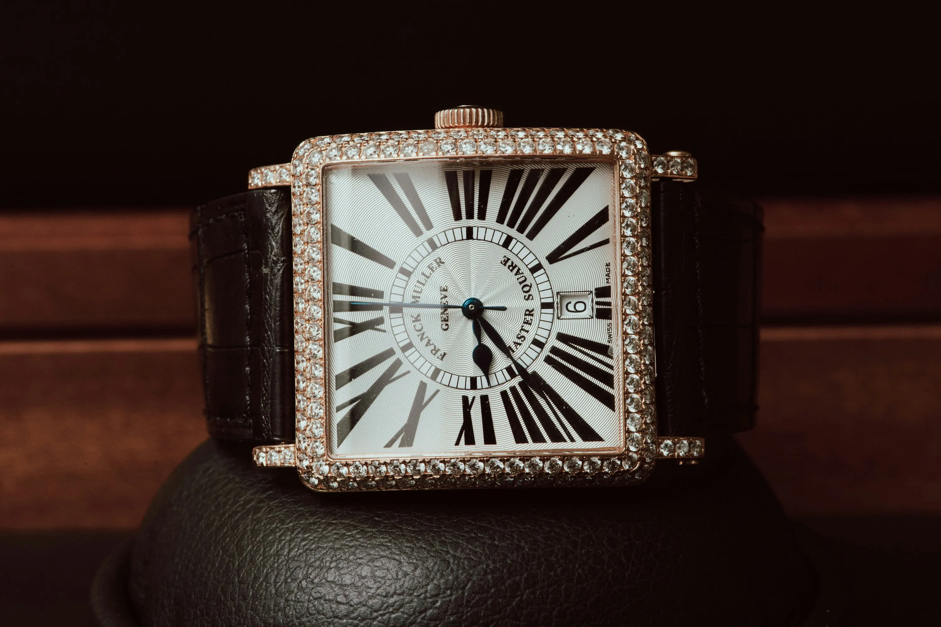 Franck Muller Master Square 6000 H SC D 36mm Rose gold and Diamond Silver 2