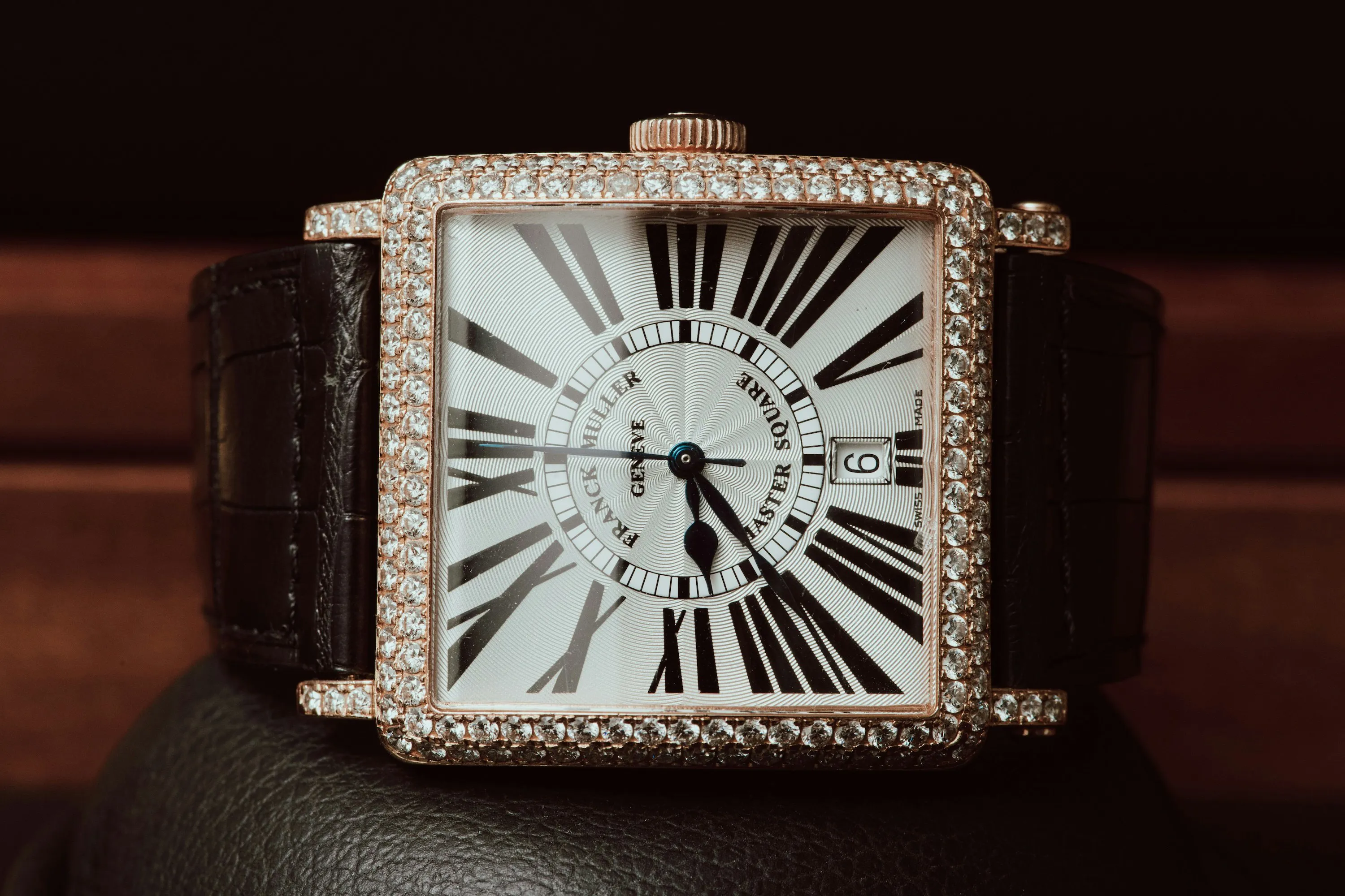 Franck Muller Master Square 6000 H SC D 36mm Rose gold and Diamond Silver 3