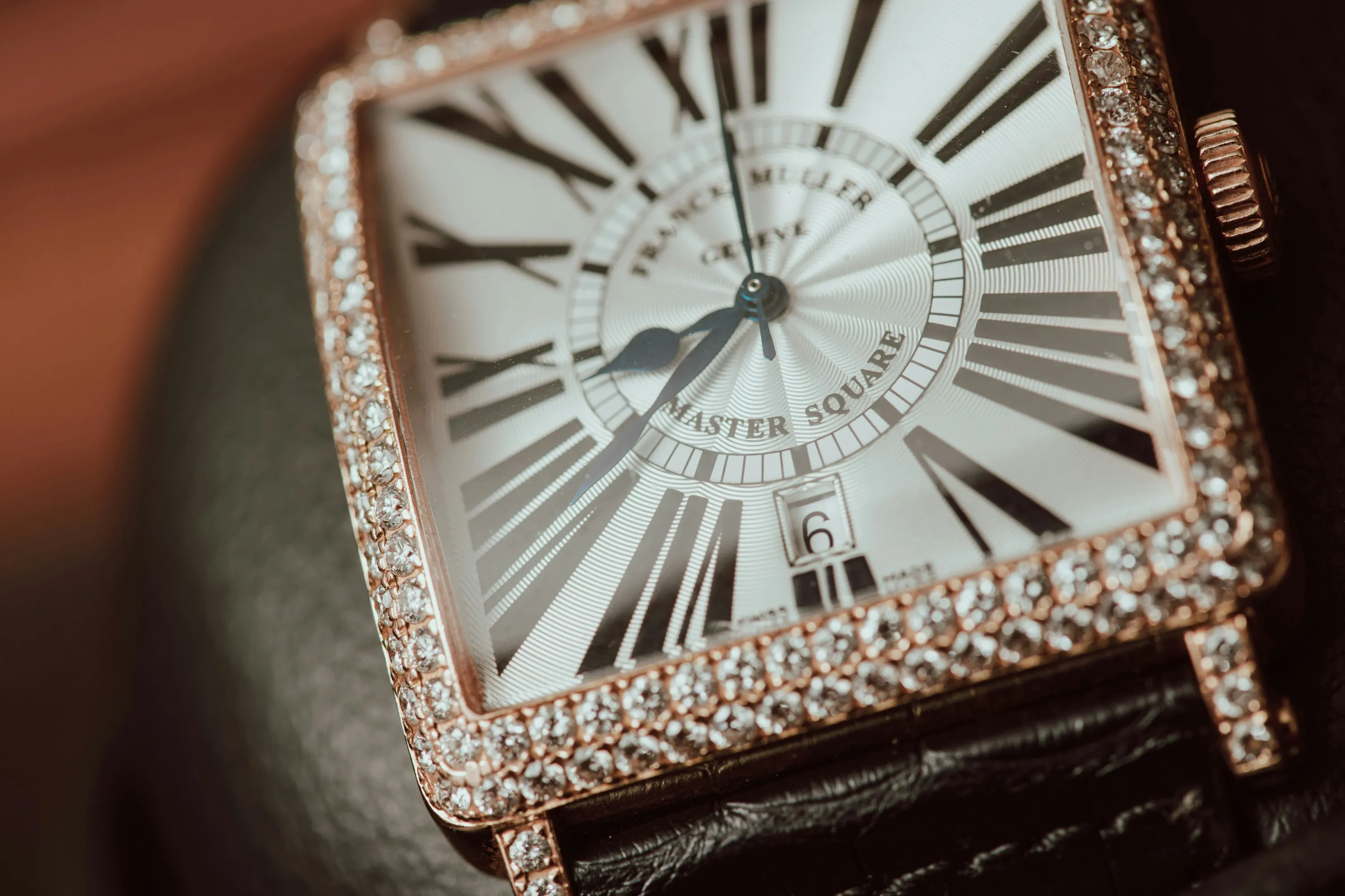 Franck Muller Master Square 6000 H SC D 36mm Rose gold and Diamond Silver 6