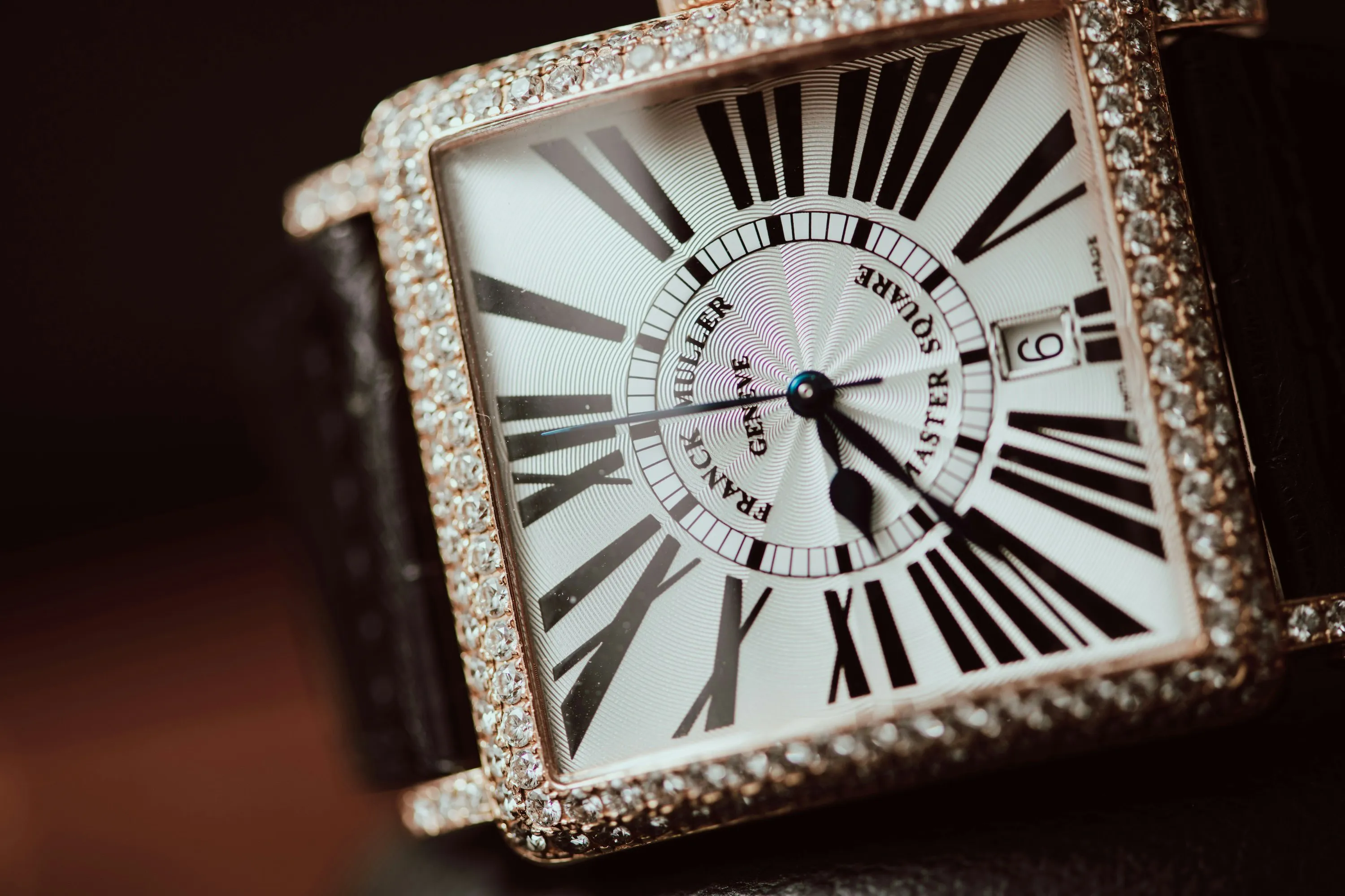 Franck Muller Master Square 6000 H SC D 36mm Rose gold and Diamond Silver 9