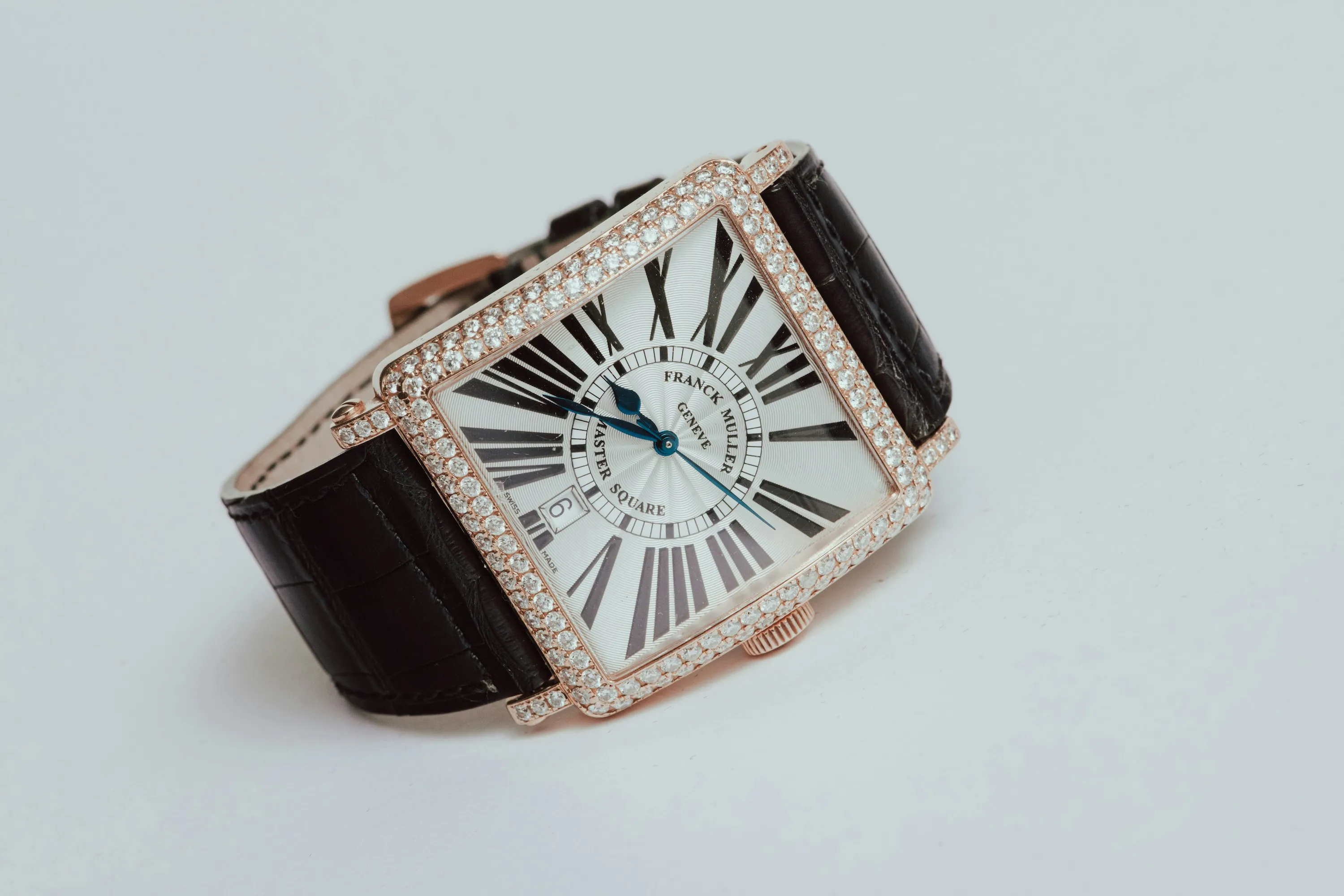 Franck Muller Master Square 6000 H SC D 36mm Rose gold and Diamond Silver 17