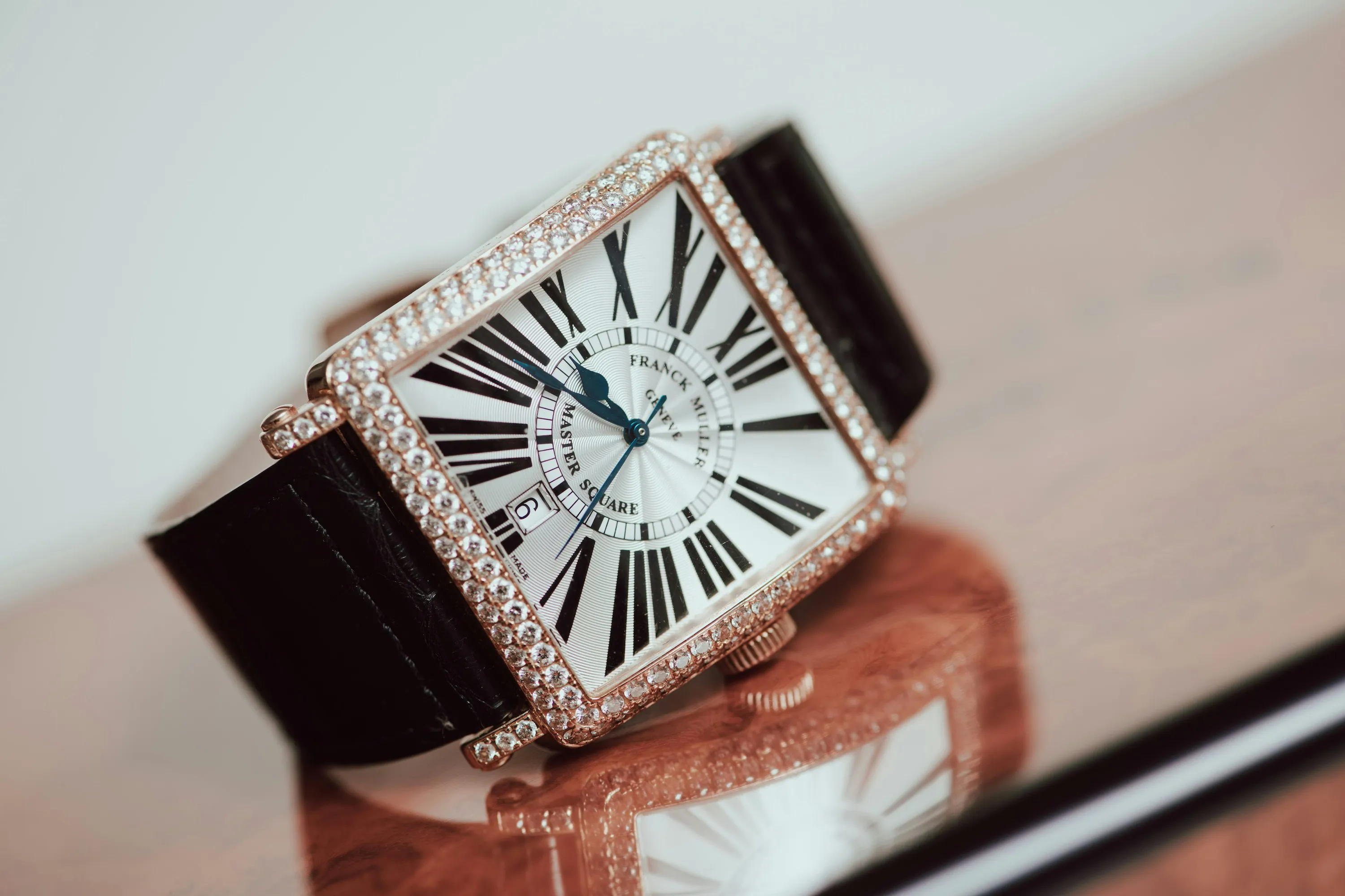 Franck Muller Master Square 6000 H SC D 36mm Rose gold and Diamond Silver 18