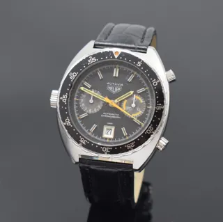 Heuer Autavia 11630 Stainless steel Black