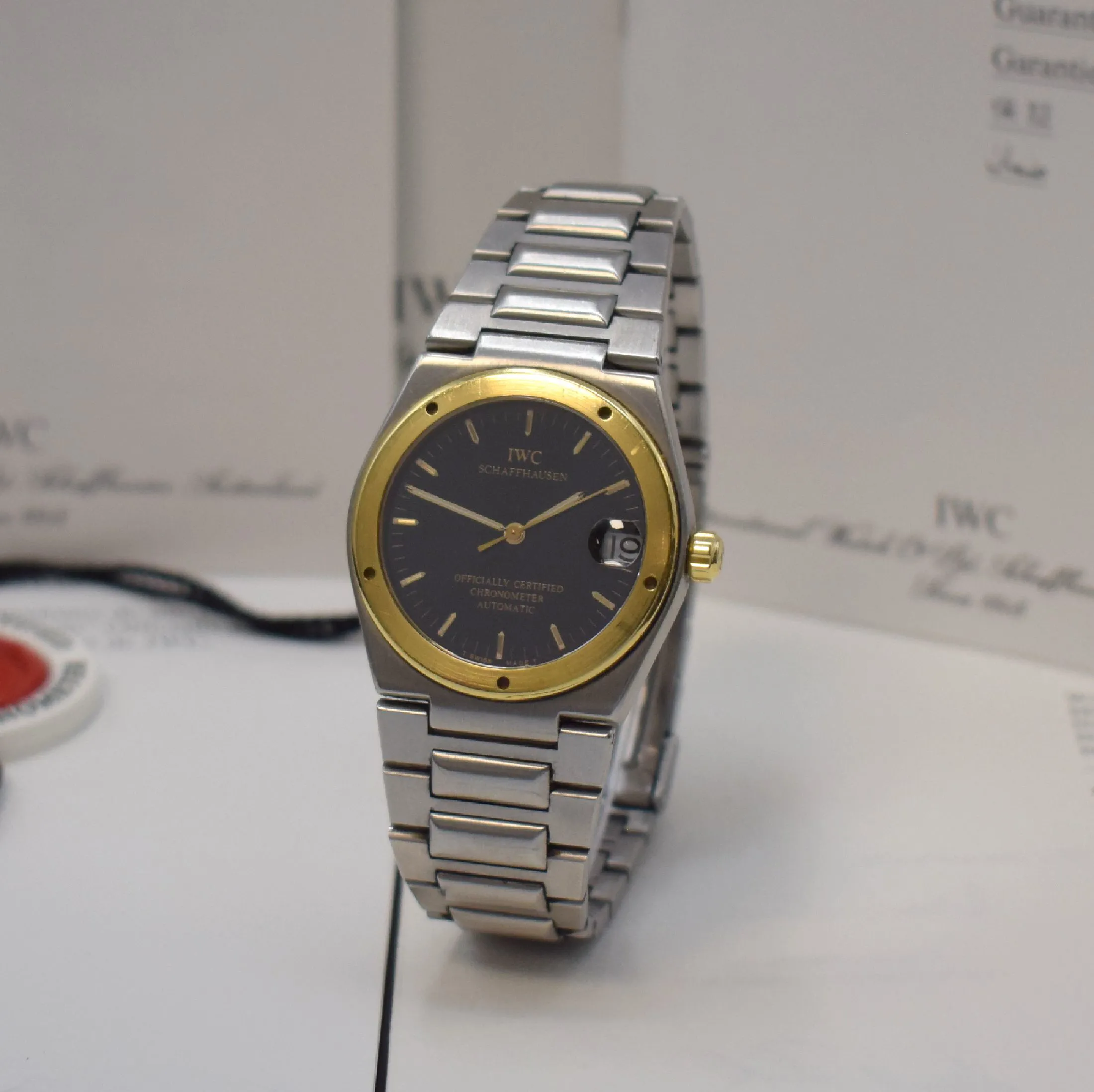 IWC Ingenieur 3521 34mm Yellow gold and stainless steel Black