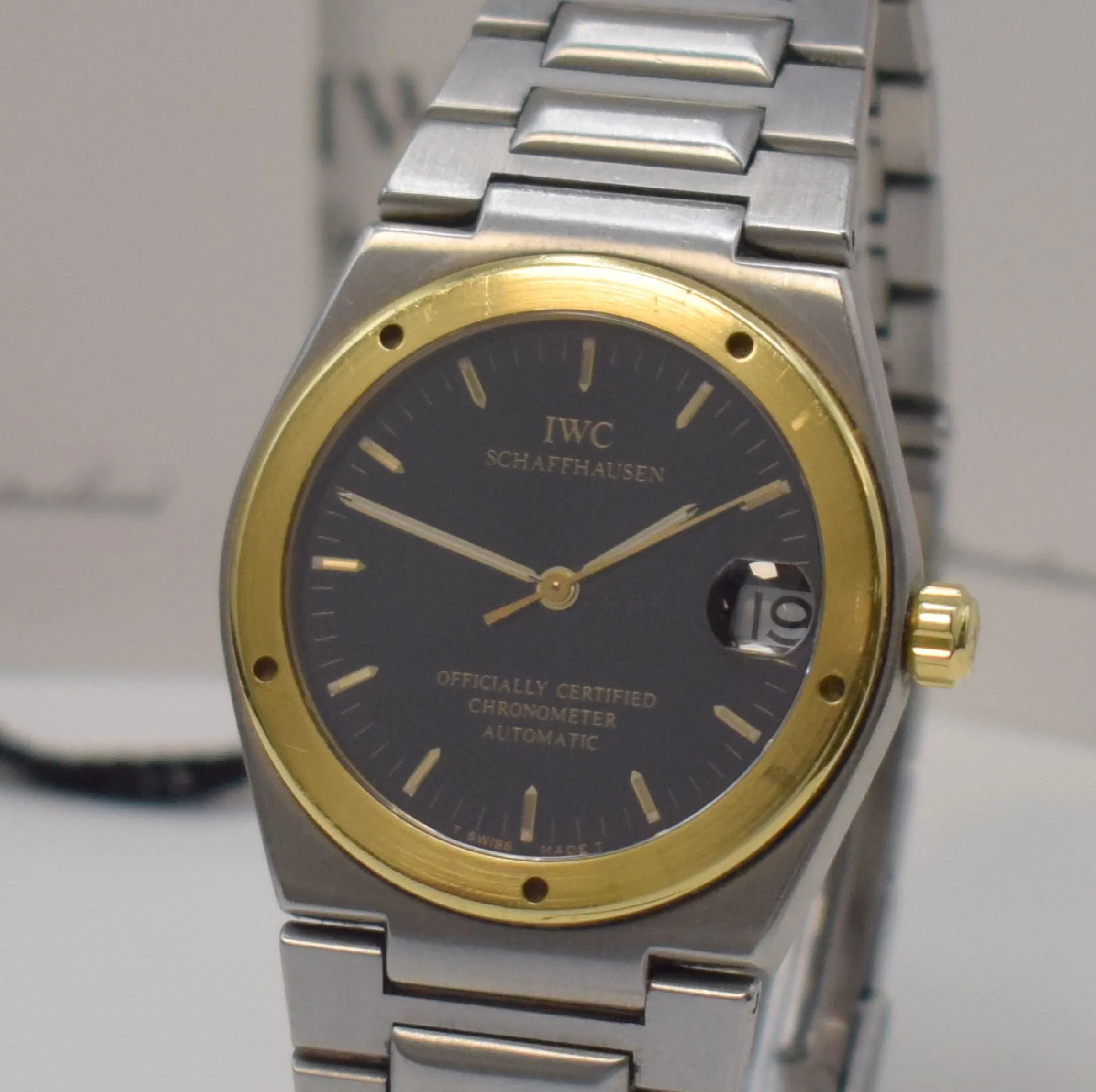 IWC Ingenieur 3521 34mm Yellow gold and stainless steel Black 1