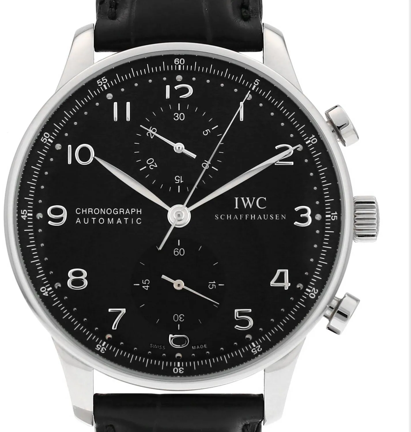 IWC Portugieser Chronograph 3714 41mm Stainless steel Black