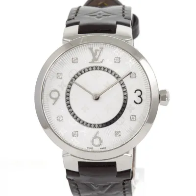 Louis Vuitton Tambour Slim Q13MJ 33mm Stainless steel Silver