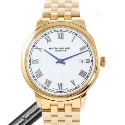 Raymond Weil Toccata 5485-P-00359 39mm Yellow gold and Stainless steel and PVD White