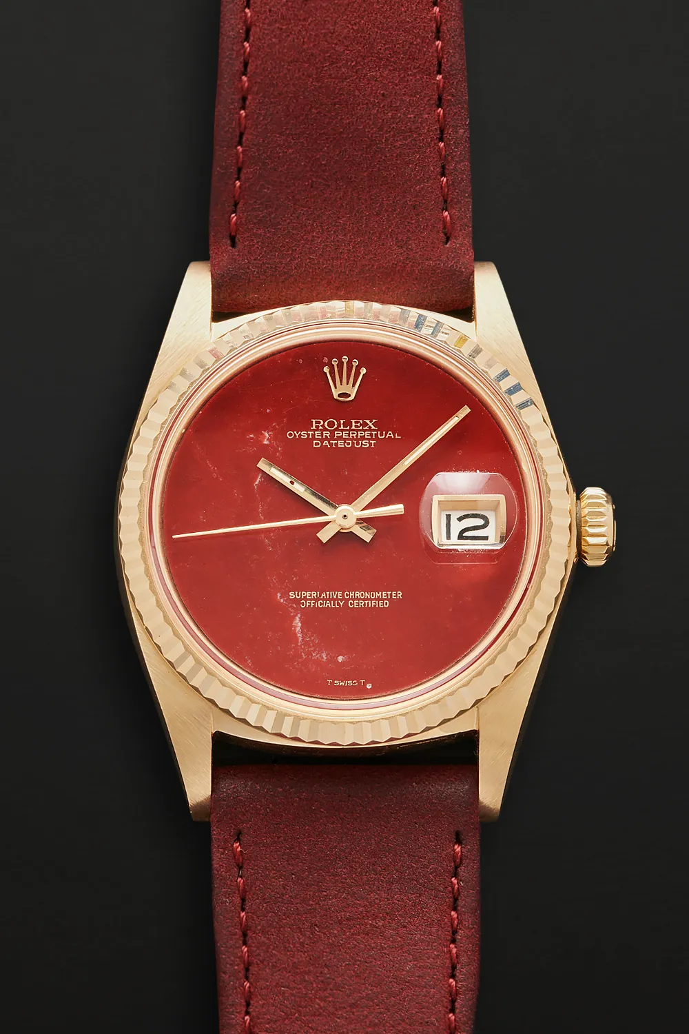 Rolex Datejust 36 1601 35.5mm Yellow gold Red