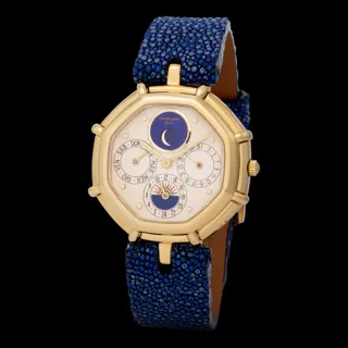 Gérald Genta Perpetual Calendar G 29834 Yellow gold Cream