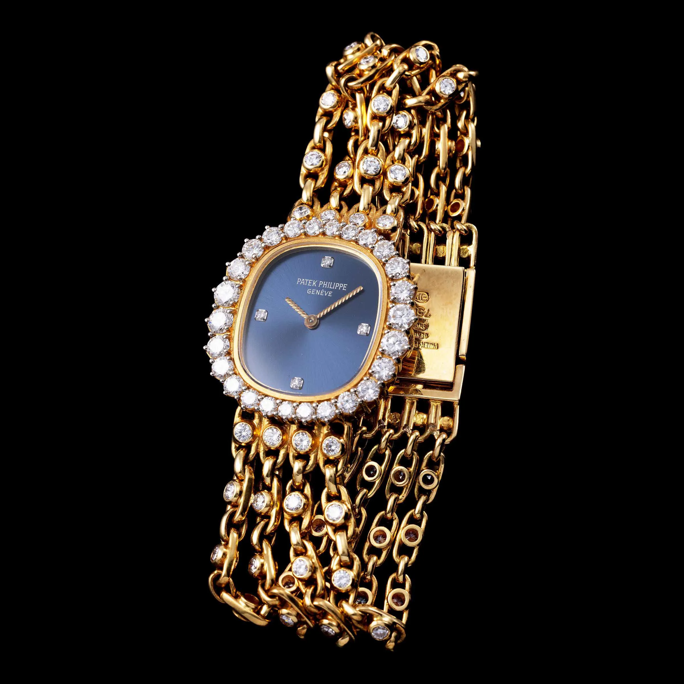 Patek Philippe Ellipse Lady 4137/908 24mm Yellow gold and Diamond Blue