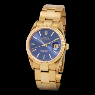 Rolex Oyster Perpetual Date 15238 Yellow gold Blue