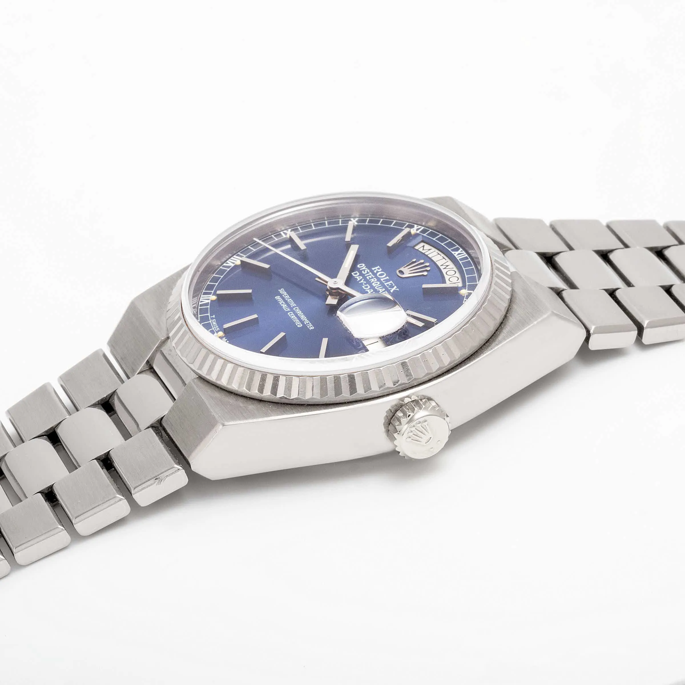 Rolex Day-Date Oysterquartz 19019 36mm White gold Blue 2