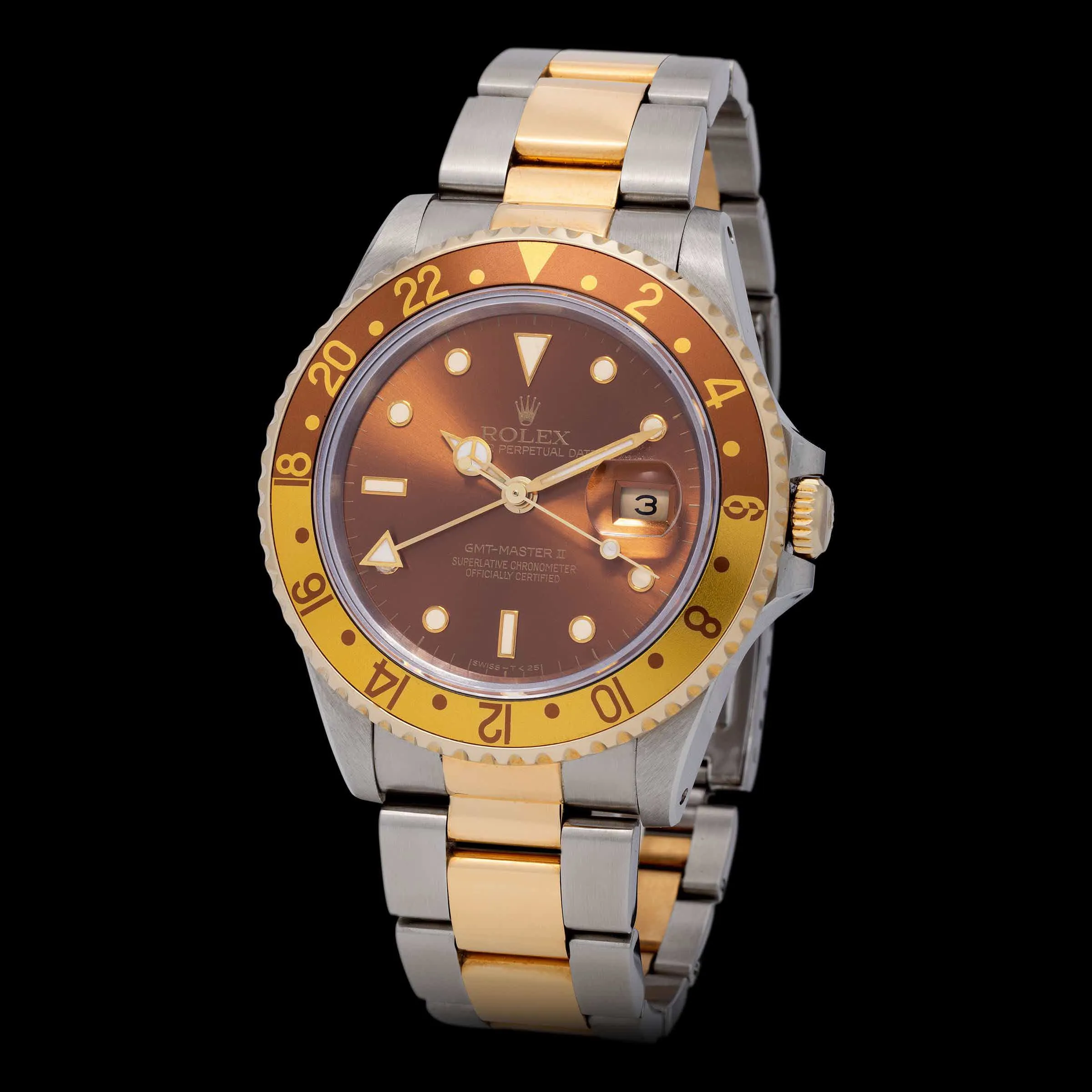 Rolex GMT-Master II 16713 40mm Yellow gold and Stainless steel Brown