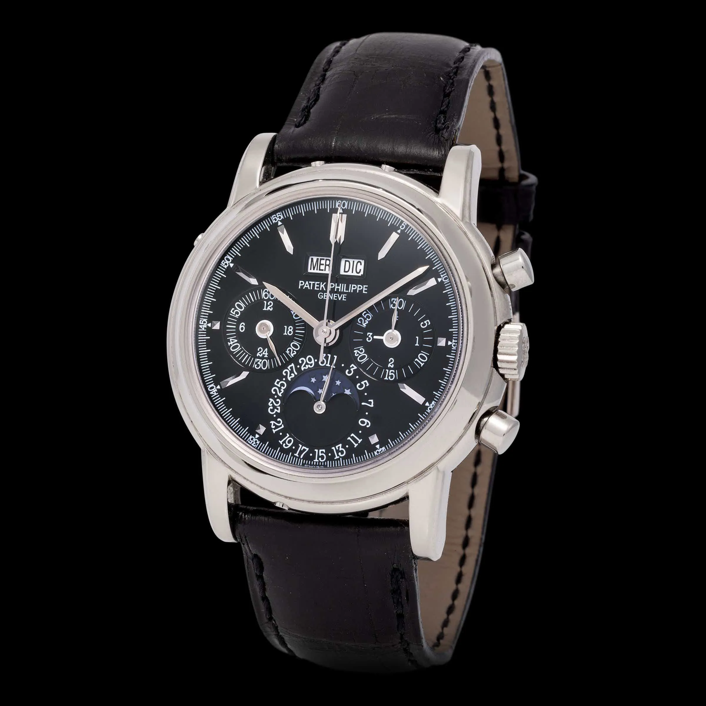 Patek Philippe Perpetual Calendar Chronograph 3970EG-020 36mm White gold Black