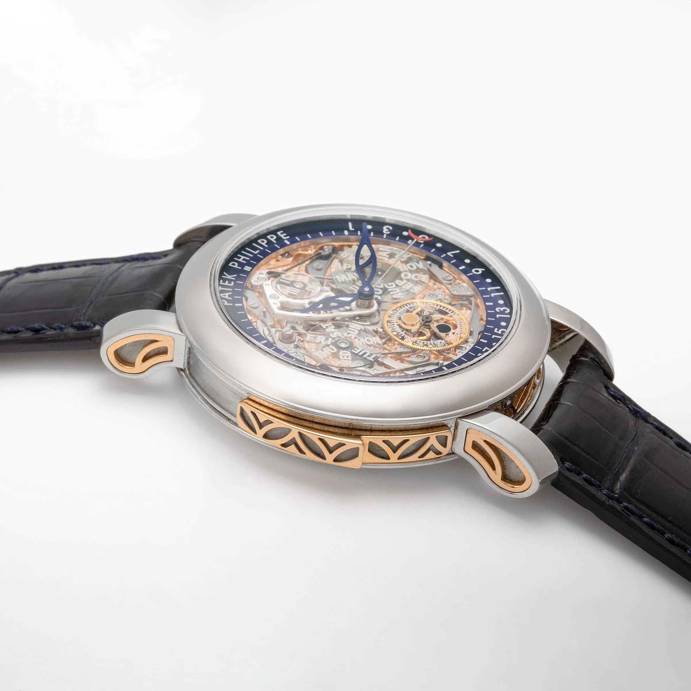 Patek Philippe Perpetual Calendar 5104 43mm Platinum and Rose gold Semi-skeletonized 2