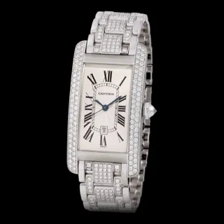 Cartier Tank Américaine 1726 White gold and Diamond Silver