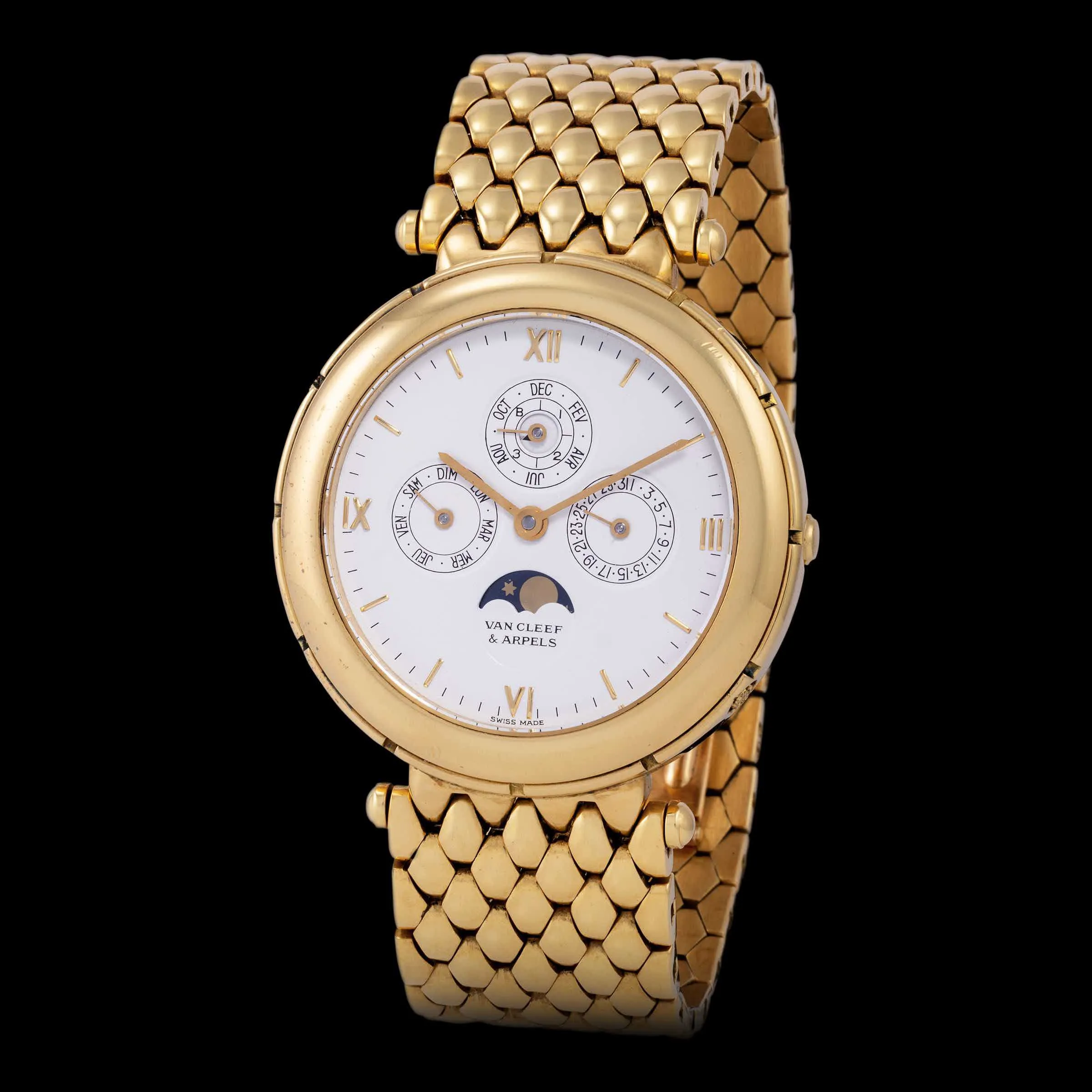 Van Cleef & Arpels Quantième Perpétuel 112007 39mm Yellow gold White