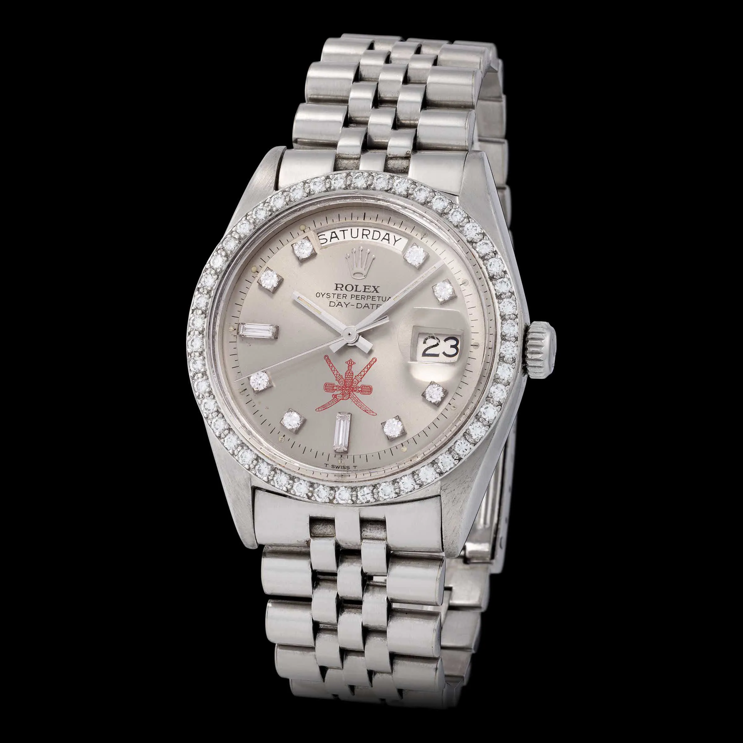 Rolex Day-Date 36 1804 36mm Platinum and Diamond Silver