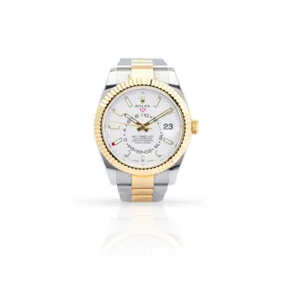 Rolex Sky-Dweller 326933-0009 Yellow gold and Stainless steel White