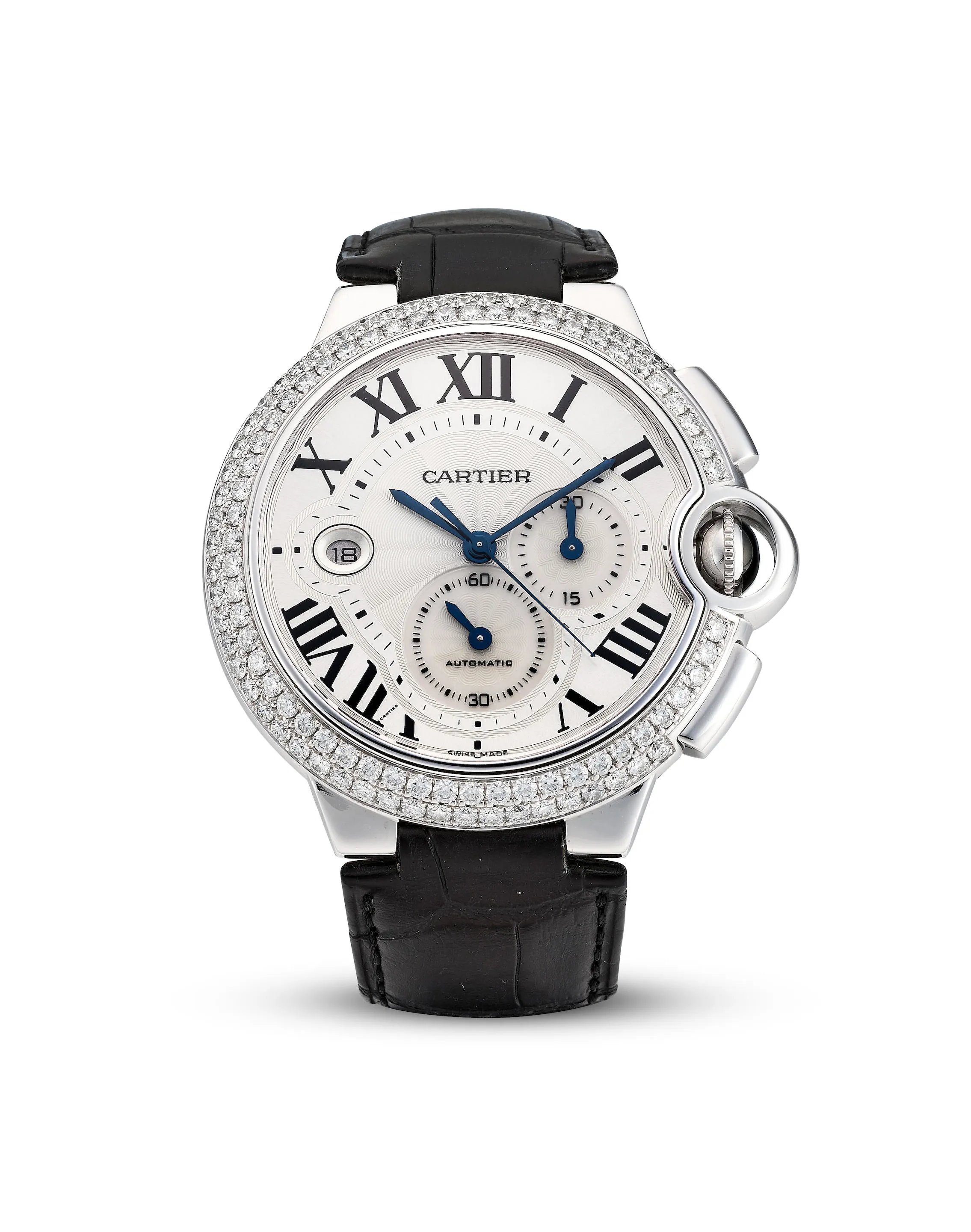 Cartier Ballon Bleu 3108 43.5mm White gold and diamond-set Silver