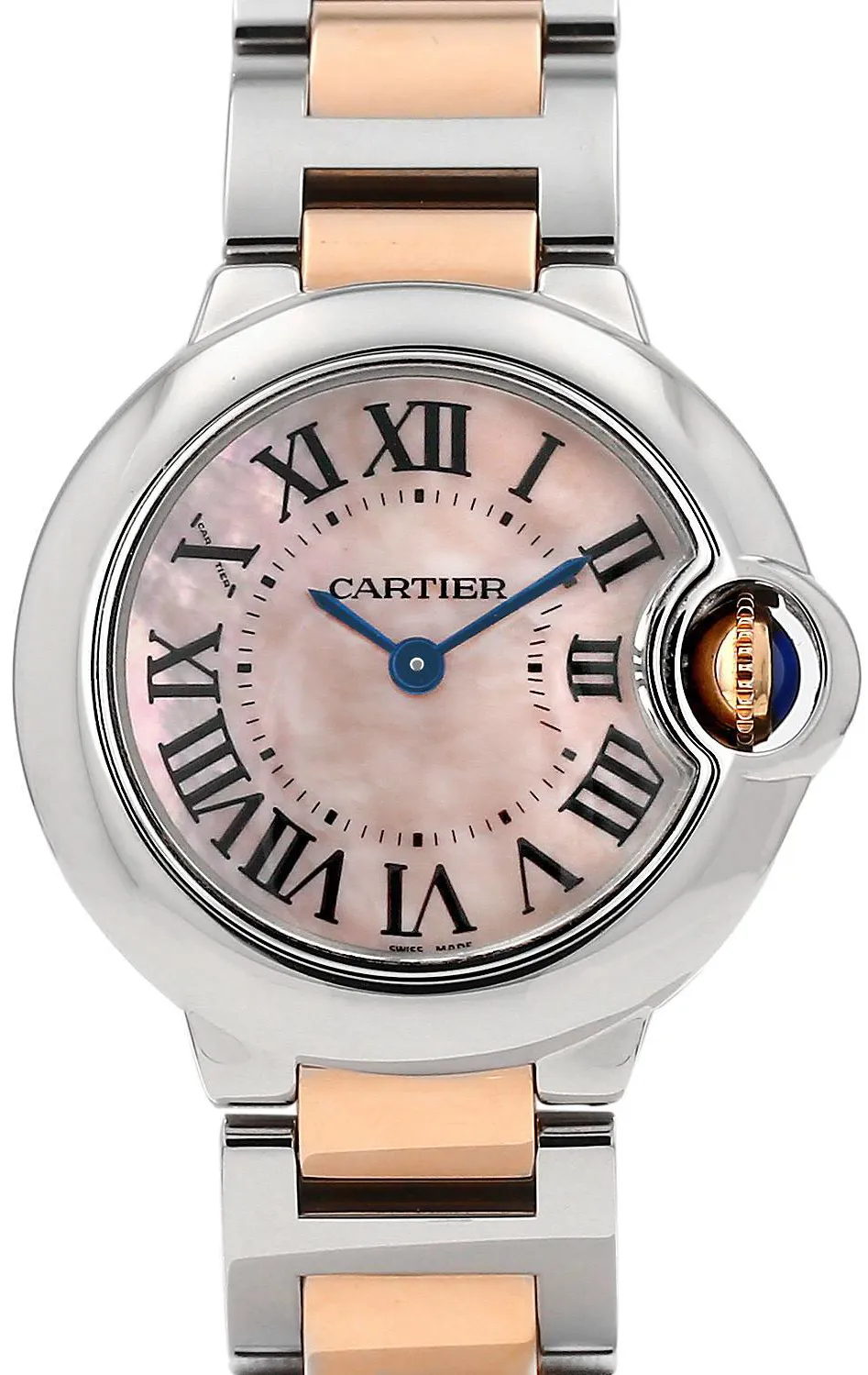 Cartier Ballon Bleu 3009 28mm Yellow gold and Stainless steel Mother-of-pearl