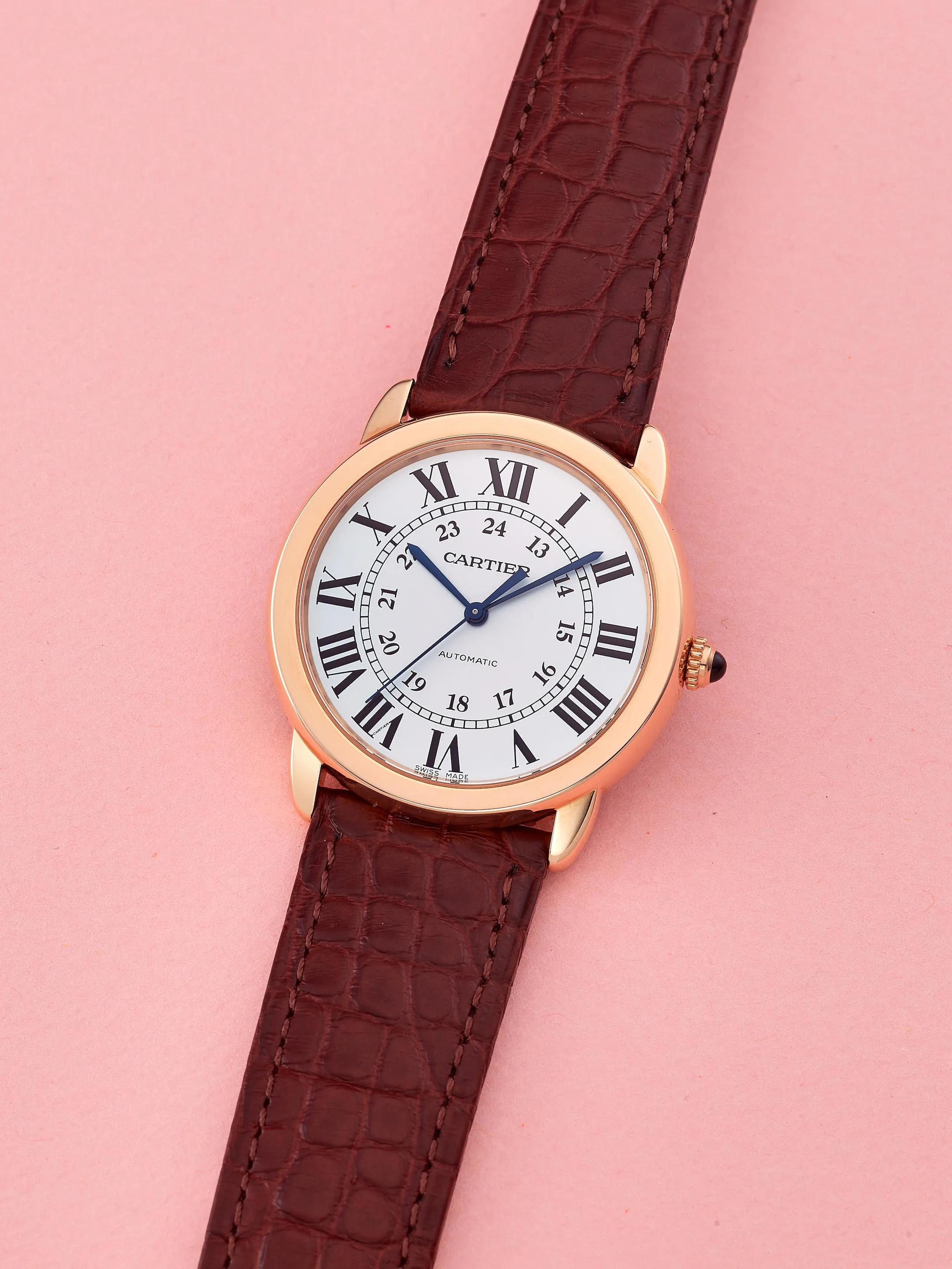 Cartier Ronde Solo de Cartier 3979 36mm Rose gold and steel White