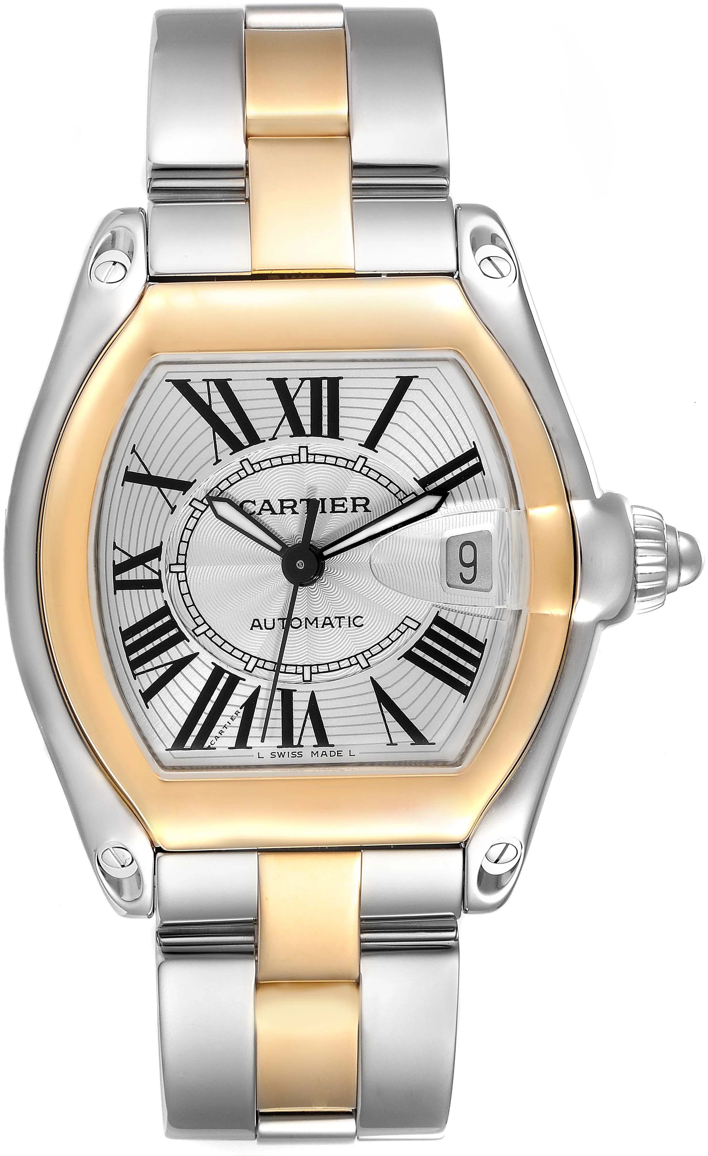 Cartier Roadster w62031y4 38mm Yellow gold and Stainless steel Silver sunray effect 1