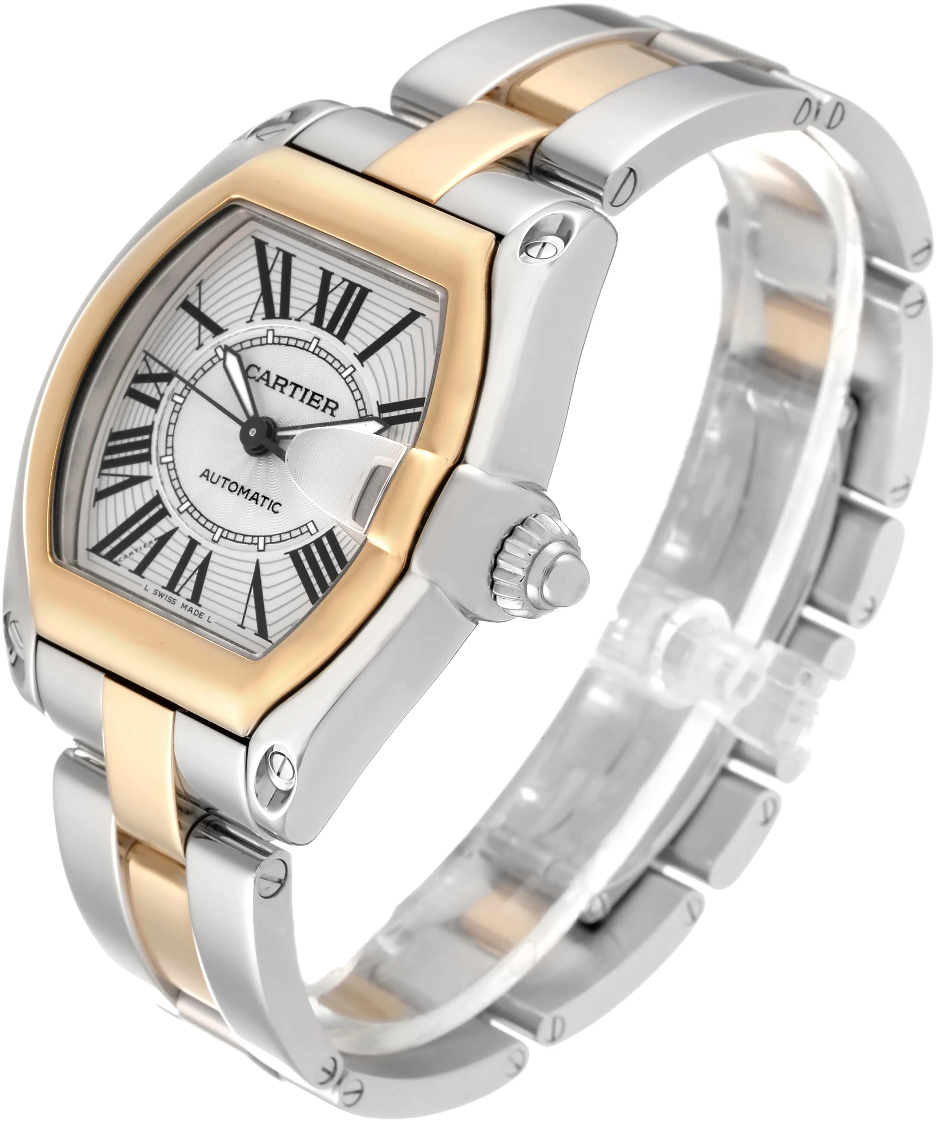 Cartier Roadster w62031y4 38mm Yellow gold and Stainless steel Silver sunray effect 3