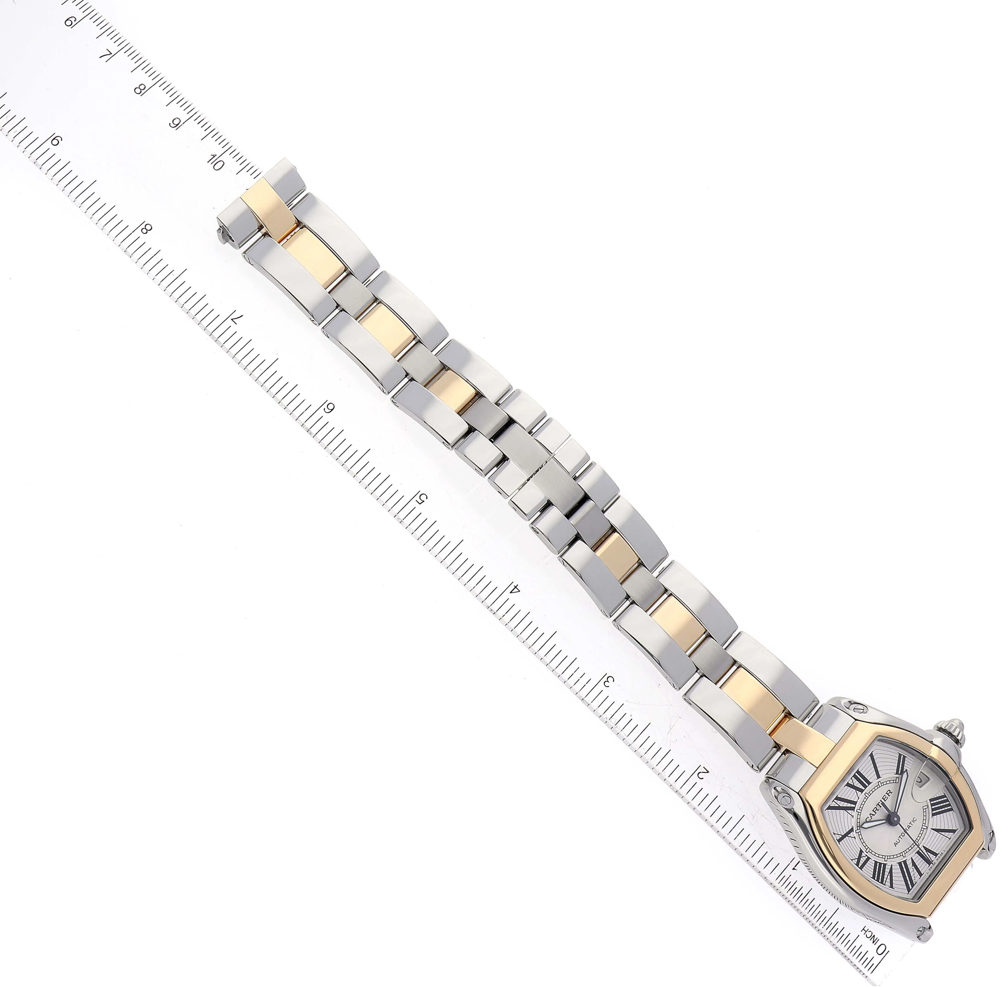 Cartier Roadster w62031y4 38mm Yellow gold and Stainless steel Silver sunray effect 7