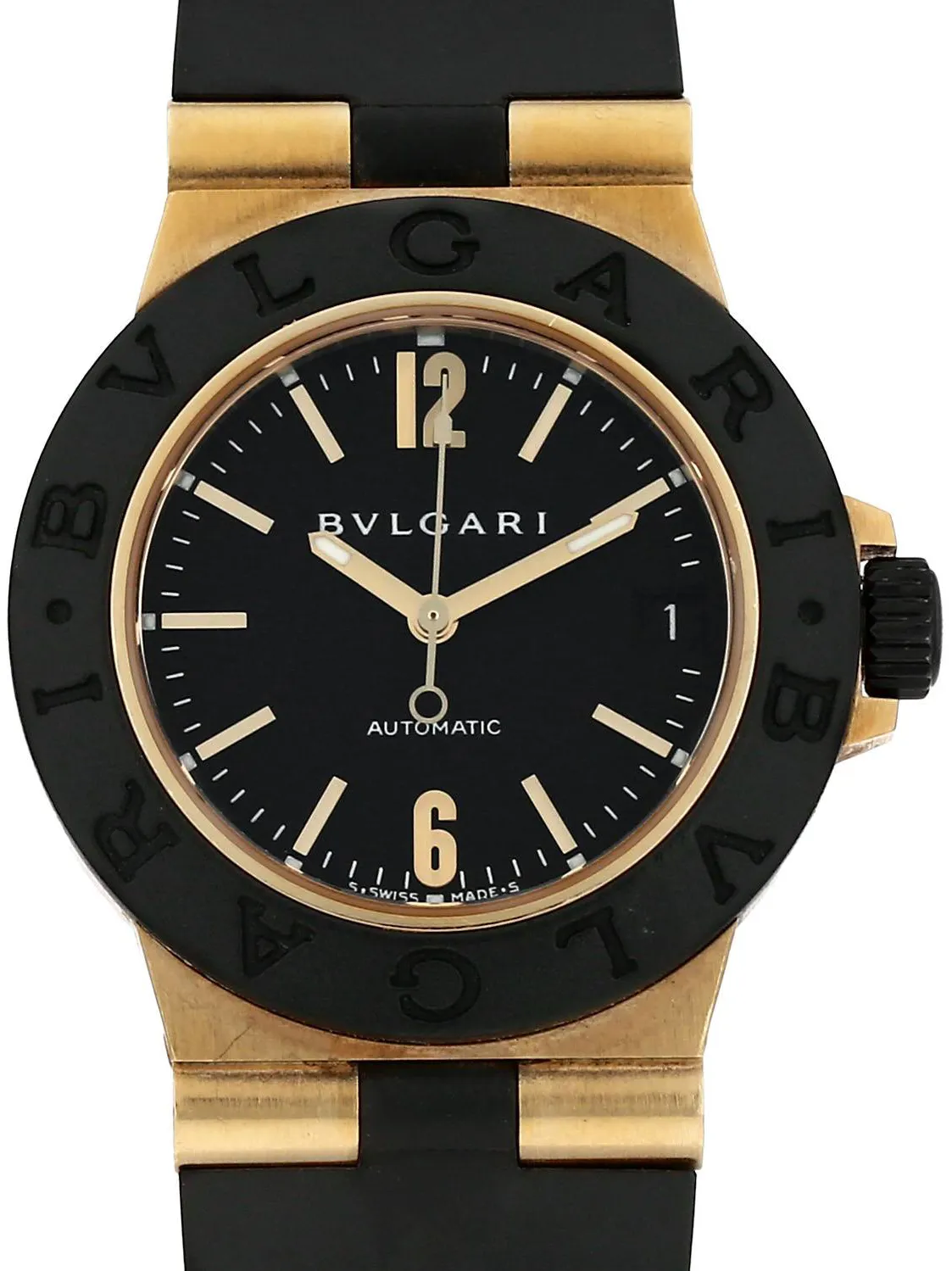 Bulgari Diagono AL32G 32mm Titanium and Yellow gold Black